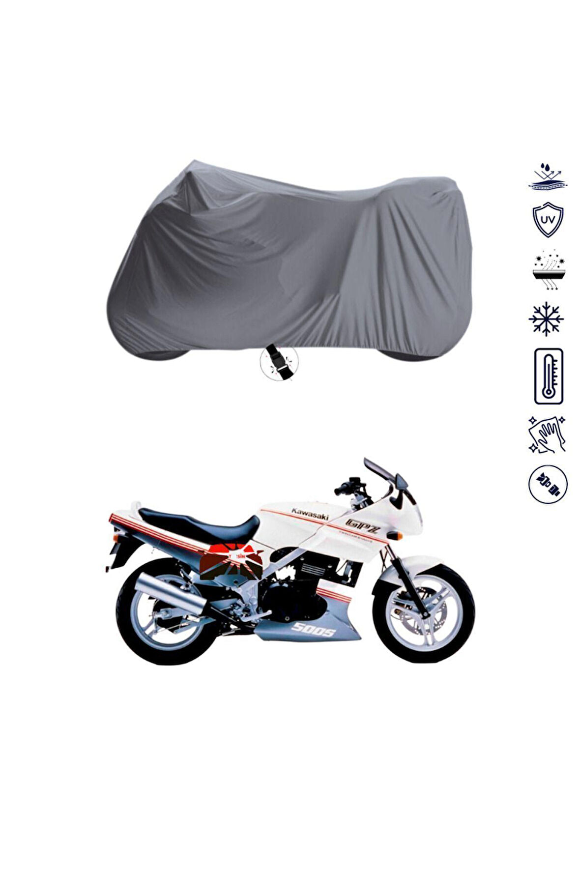 Kawasaki GPZ 500  Bağlantı Tokalı  Uyumlu SolarBlock Prime Motosiklet Brandası Örtüsü