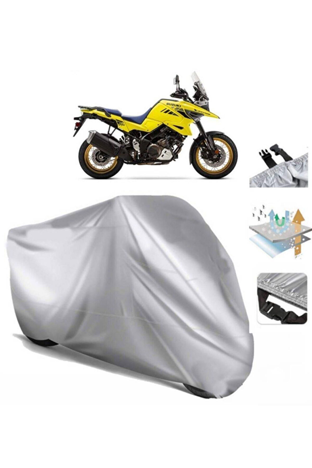 Suzuki V-strom 1050 Xt  Arka Çanta (bağlantı Tokalı) Uyumlu SolarBlock  Motosiklet Brandası Örtüsü