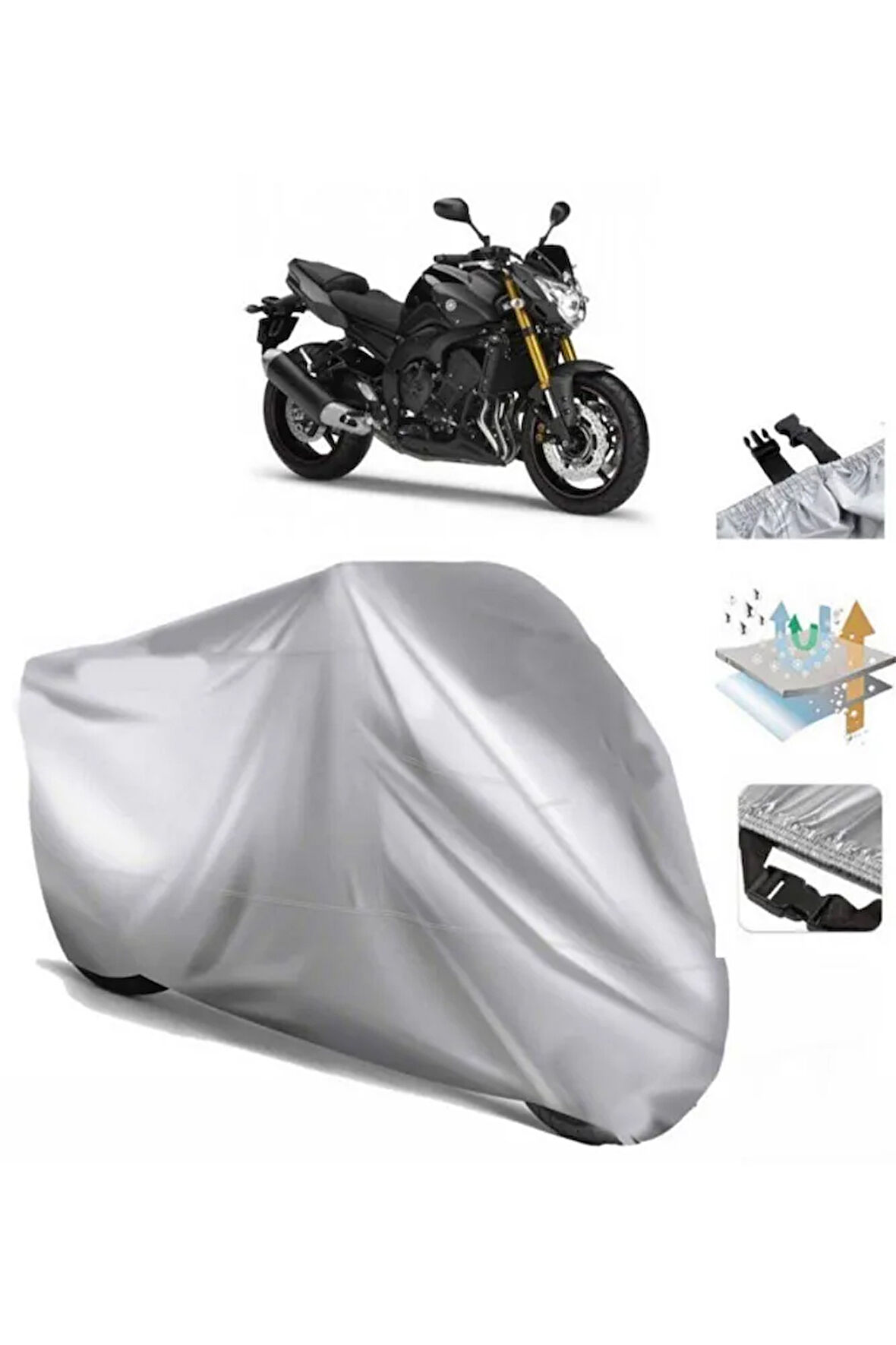 Yamaha Fz8 (BAĞLANTI TOKALI) Uyumlu Solarblock Prime Motosiklet Brandası Örtüsü