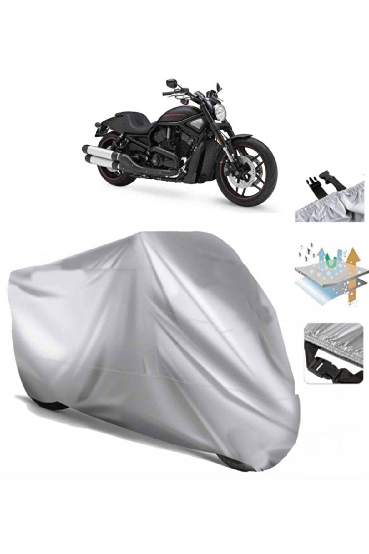 Vrscdx Night Rod Special  Arka Çanta (bağlantı Tokalı) Uyumlu SolarBlock  Motosiklet Brandası Örtüsü