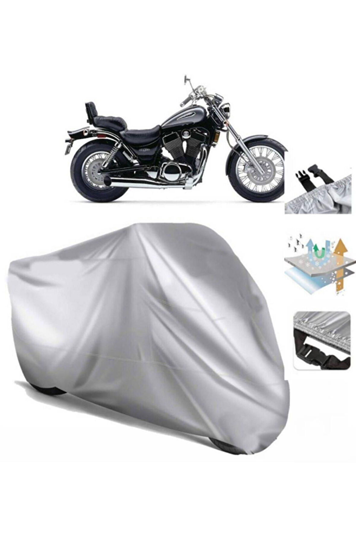 Suzuki Vl 1400 Intruder (bağlantı Tokalı) Uyumlu SolarBlock Prime Motosiklet Brandası Örtüsü