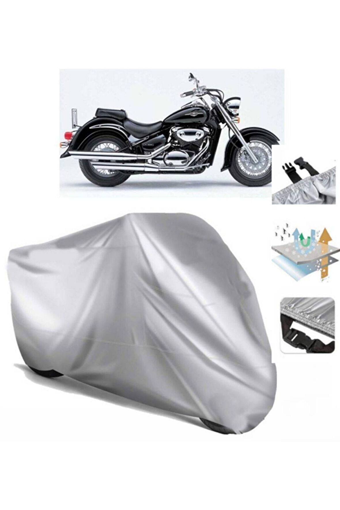 Suzuki Vl 800 Volusia  Arka Çanta (bağlantı Tokalı) Uyumlu SolarBlock  Motosiklet Brandası Örtüsü