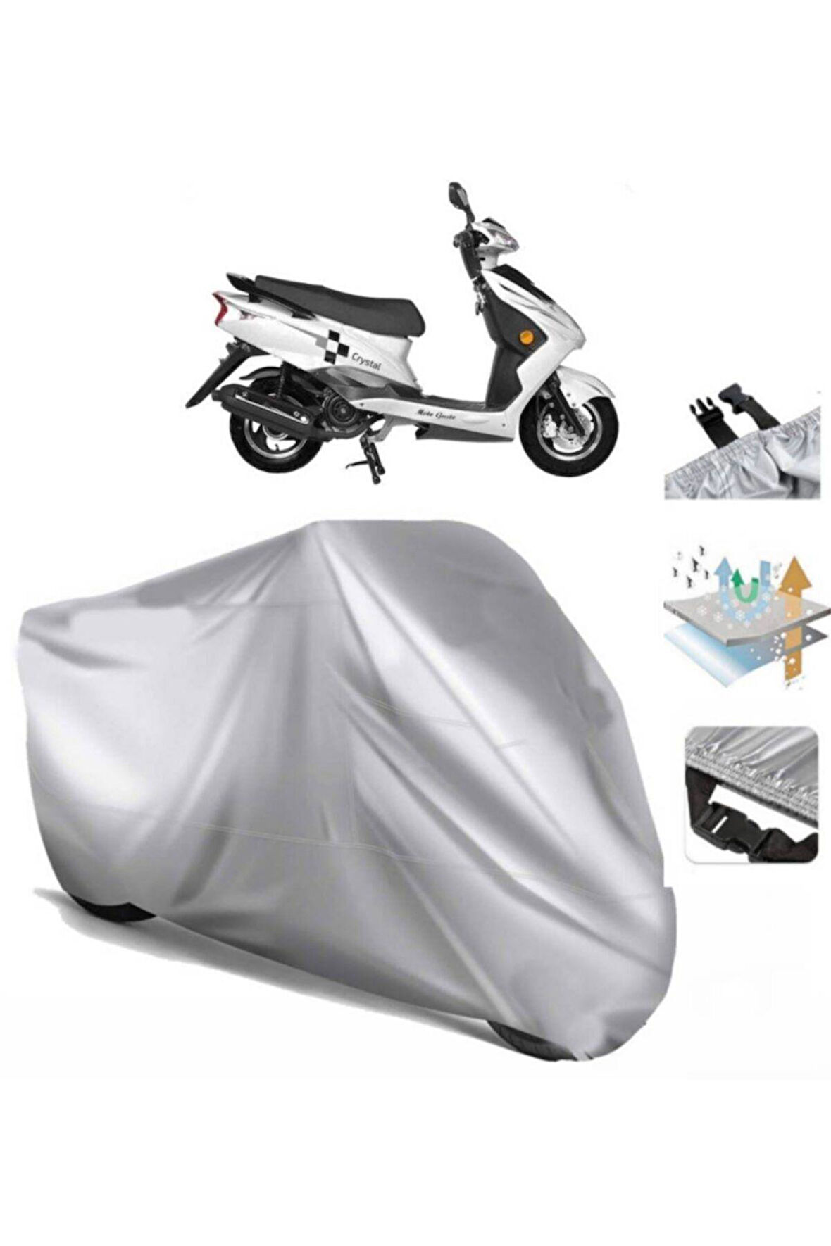 Rmg Moto Gusto Crystal  Arka Çanta (bağlantı Tokalı) Uyumlu SolarBlock  Motosiklet Brandası Örtüsü