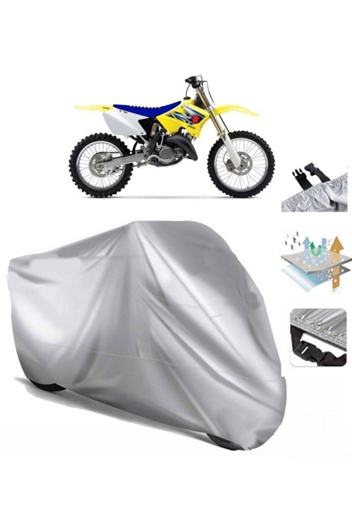 Suzuki Rm 125 (bağlantı Tokalı) Uyumlu SolarBlock Prime Motosiklet Brandası Örtüsü