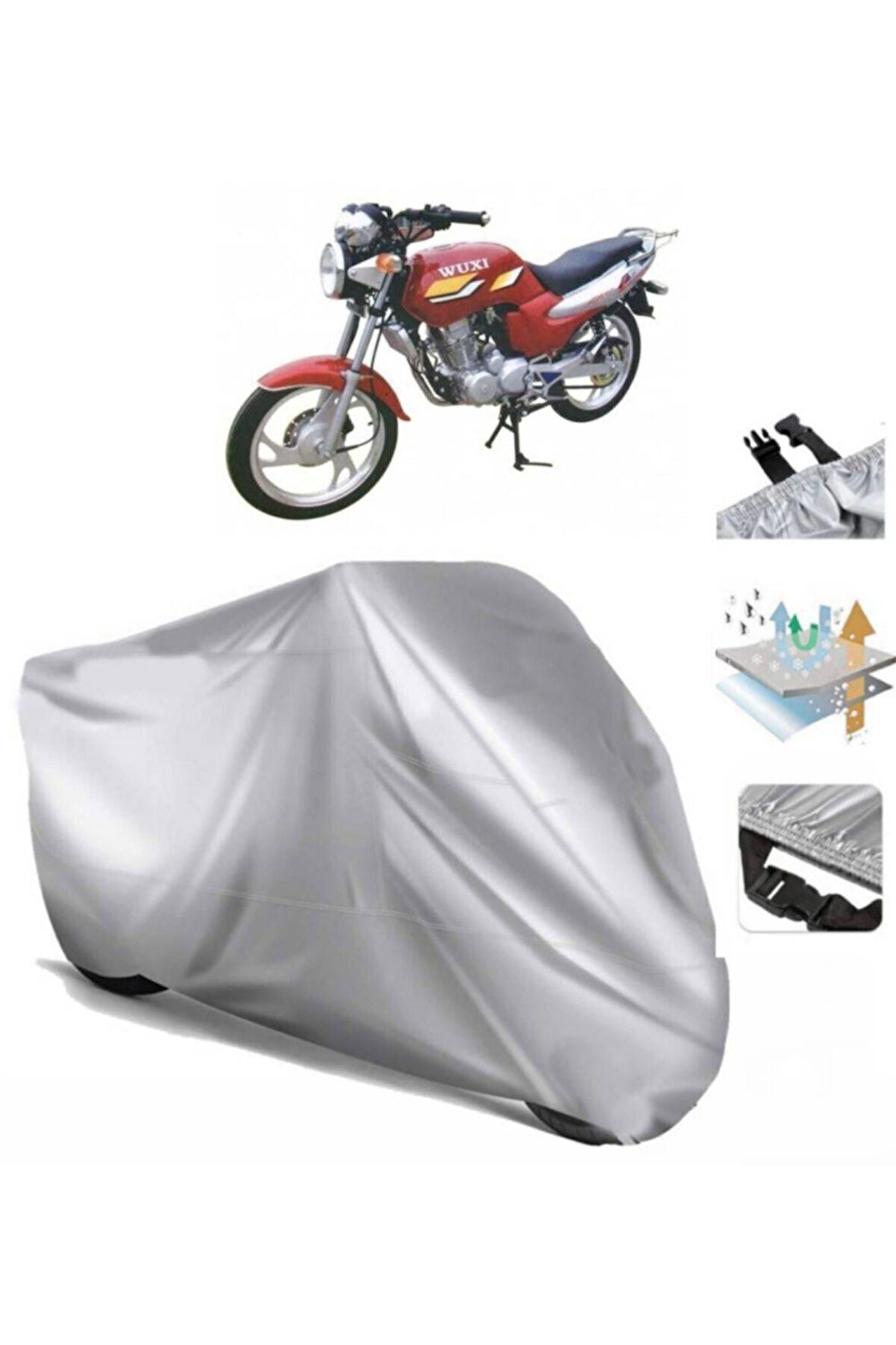 Wuxi Dy 200  Arka Çanta (bağlantı Tokalı) Uyumlu SolarBlock Prime Motosiklet Brandası Örtüsü