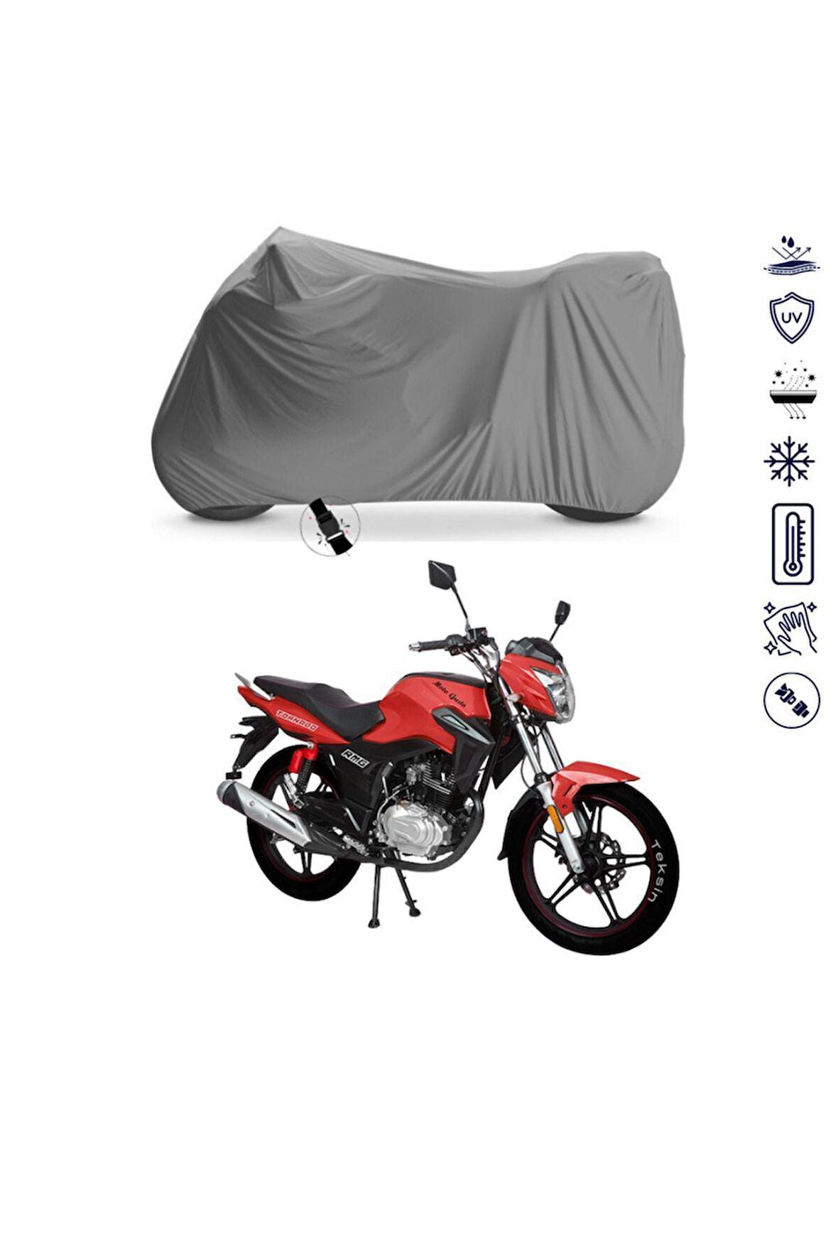 Rmg Moto Gusto Tornado Çantalı  Bağlantı Tokalı  Uyumlu SolarBlock Prime Motosiklet Brandası Örtüsü