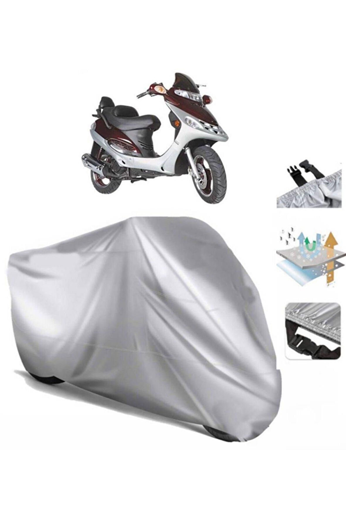 Cheeta Cl 150t-3  Arka Çanta (bağlantı Tokalı) Uyumlu SolarBlock Prime Motosiklet Brandası Örtüsü