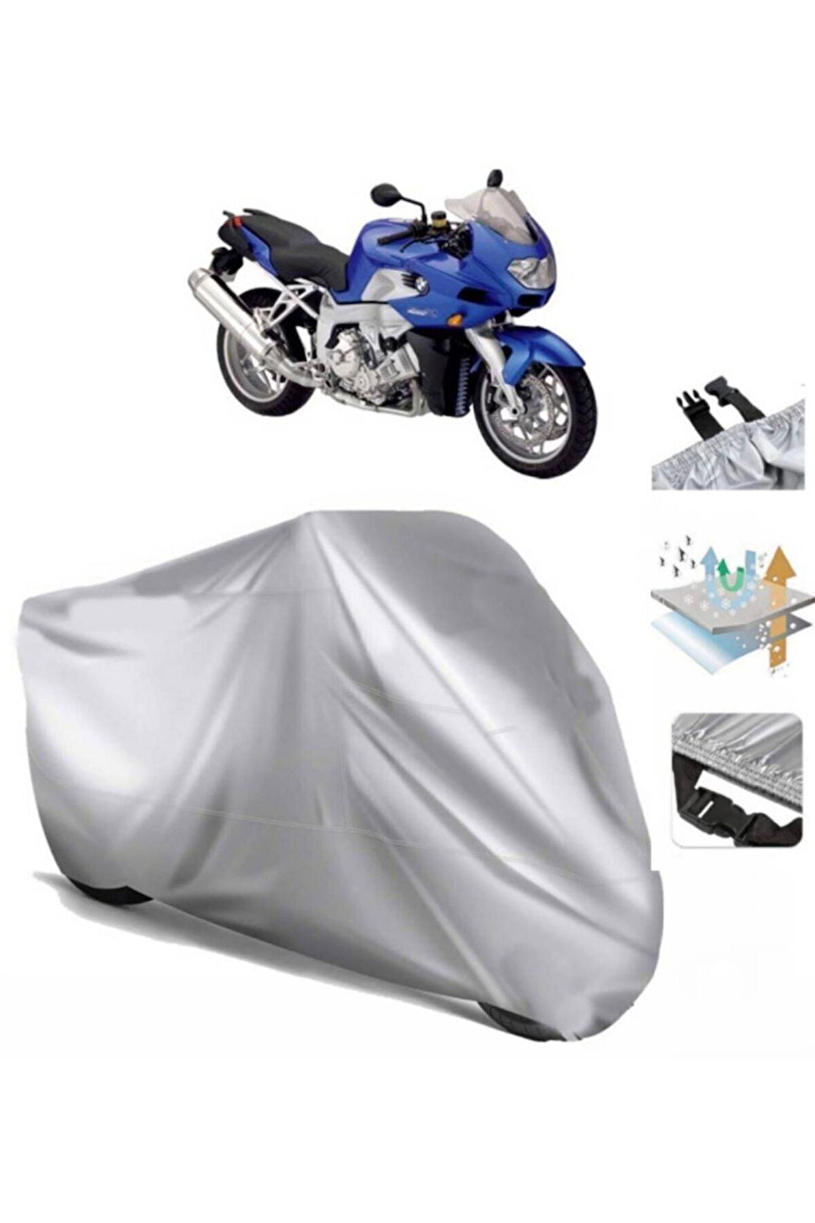 Bmw K 1200 R  Arka Çanta (bağlantı Tokalı) Uyumlu SolarBlock Prime Motosiklet Brandası Örtüsü