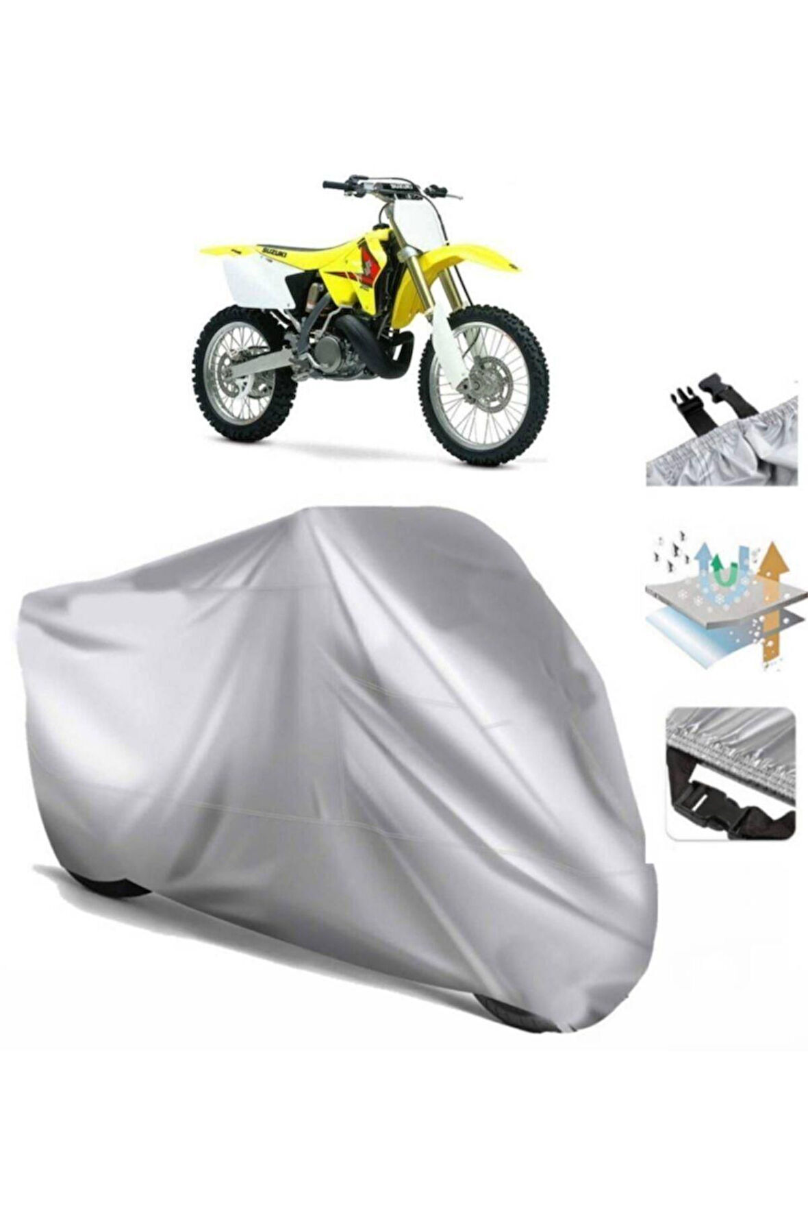 Suzuki Rm 250 (bağlantı Tokalı) Uyumlu SolarBlock Prime Motosiklet Brandası Örtüsü