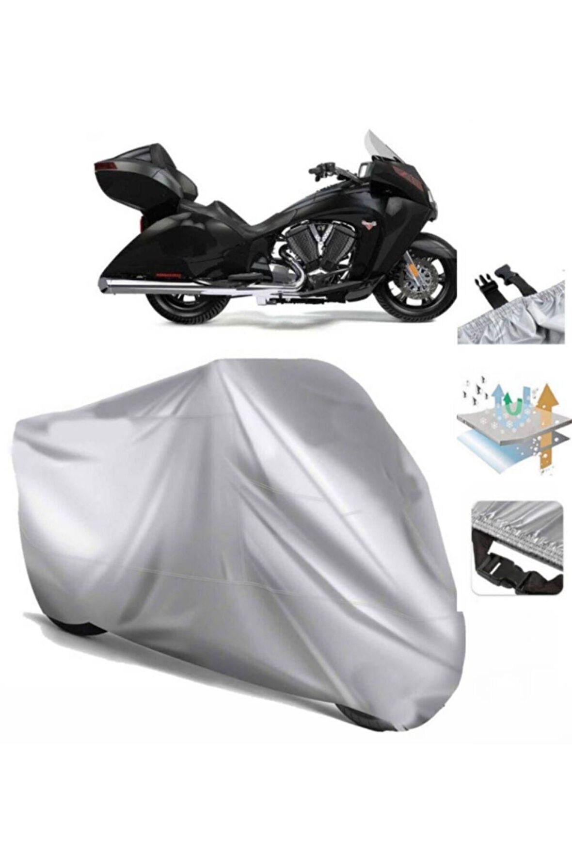 Victory Vision Tour  Arka Çanta (bağlantı Tokalı) Uyumlu SolarBlock Prime Motosiklet Brandası Örtüsü