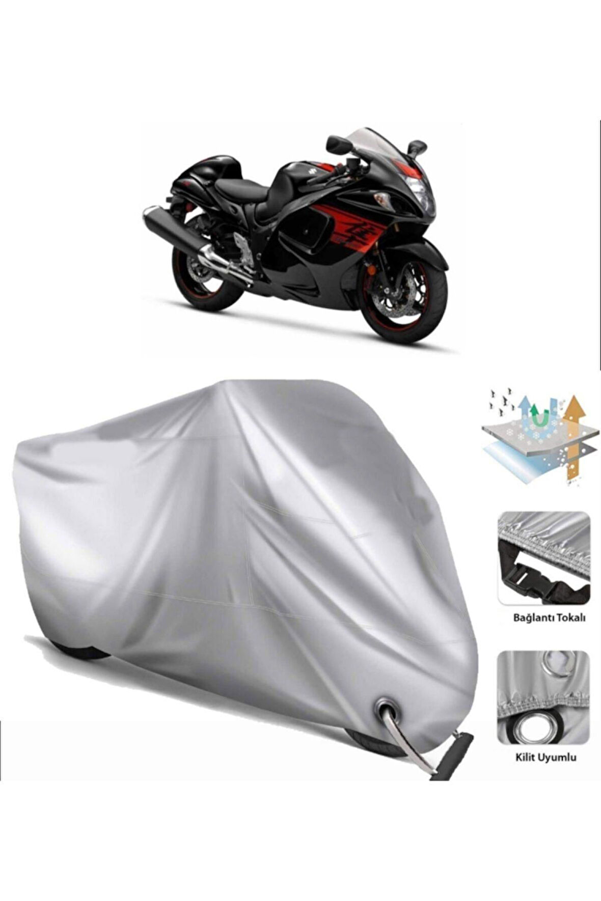 Suzuki Gsx-r 1300 Hayabusa (bağlantı Tokalı) Uyumlu SolarBlock Prime Motosiklet Brandası Örtüsü