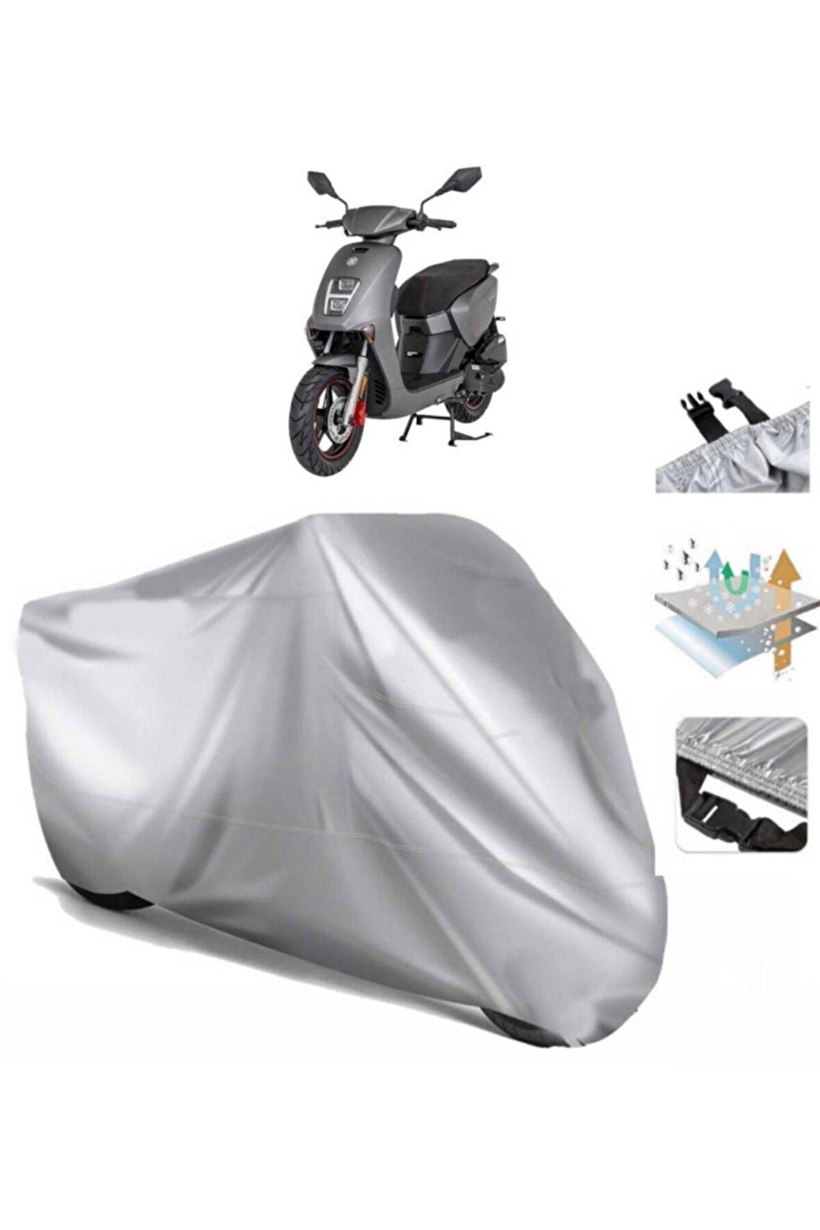 Mondial Tab 50 (bağlantı Tokalı) Uyumlu SolarBlock Prime Motosiklet Brandası Örtüsü