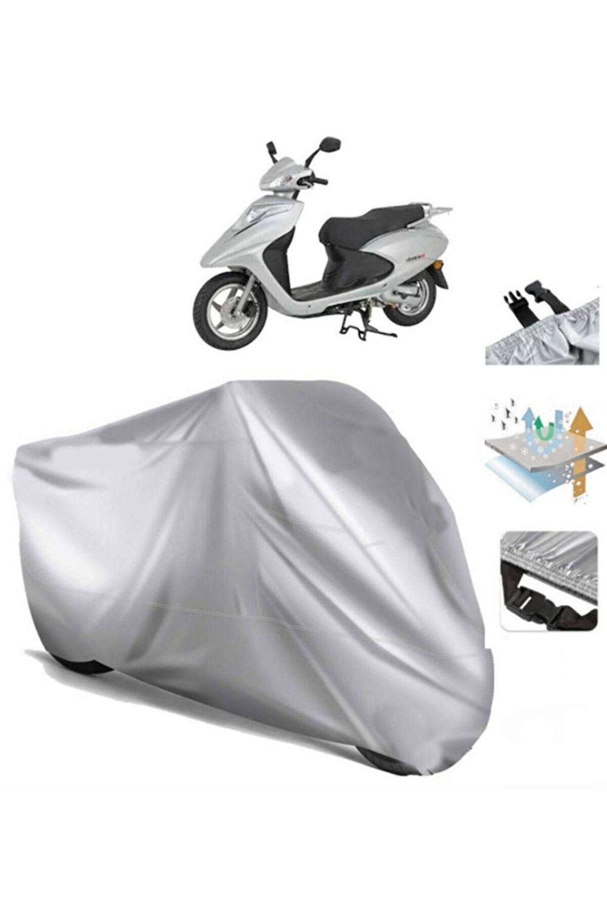 Mondial Ritmica 100  Arka Çanta (bağlantı Tokalı) Uyumlu SolarBlock Prime Motosiklet Brandası Örtüsü