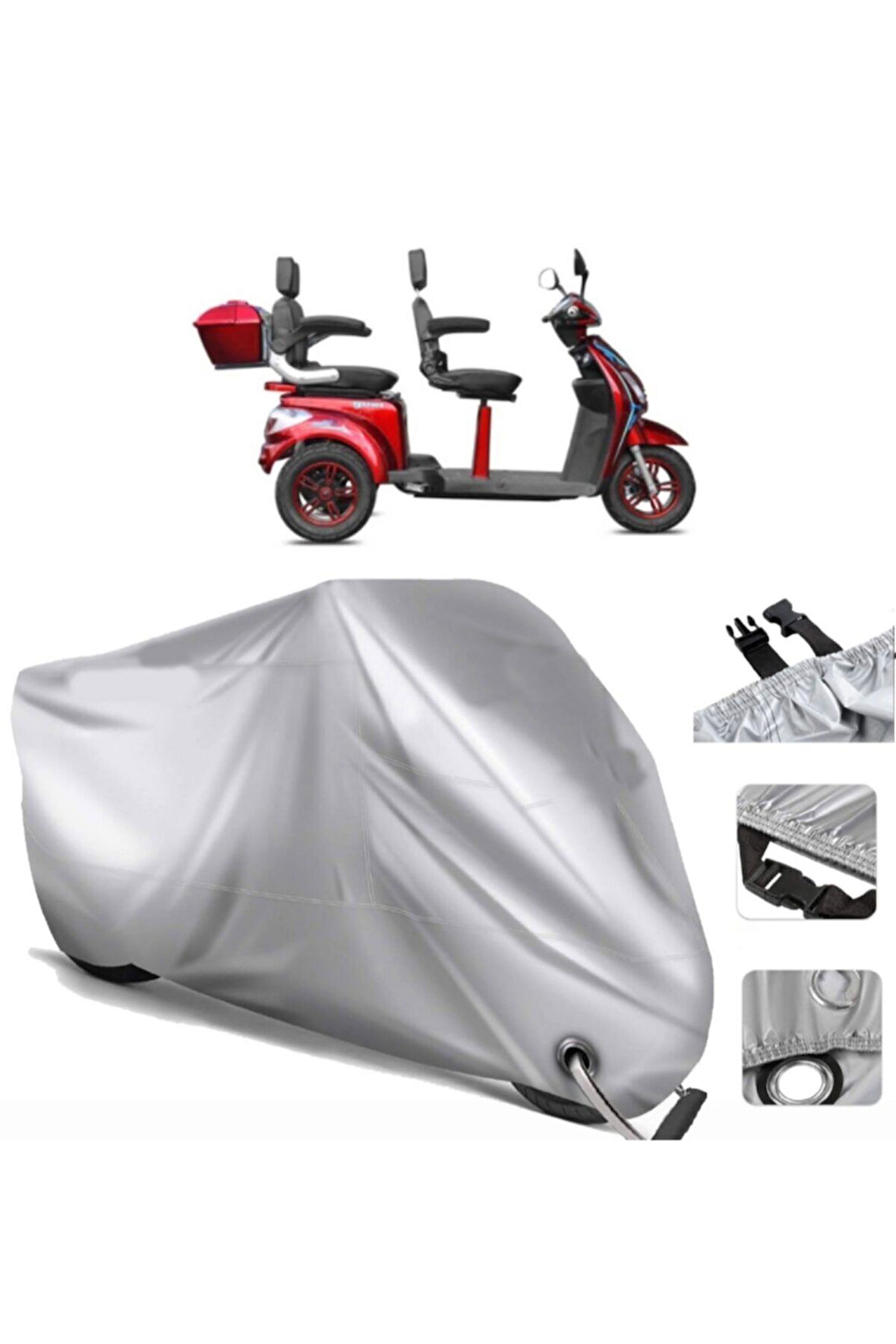 Yuki Yk-12 Midilli-l Elektrikli Arka Çanta (bağlantı Tokalı) Uyumlu SolarBlock  Motosiklet Brandası