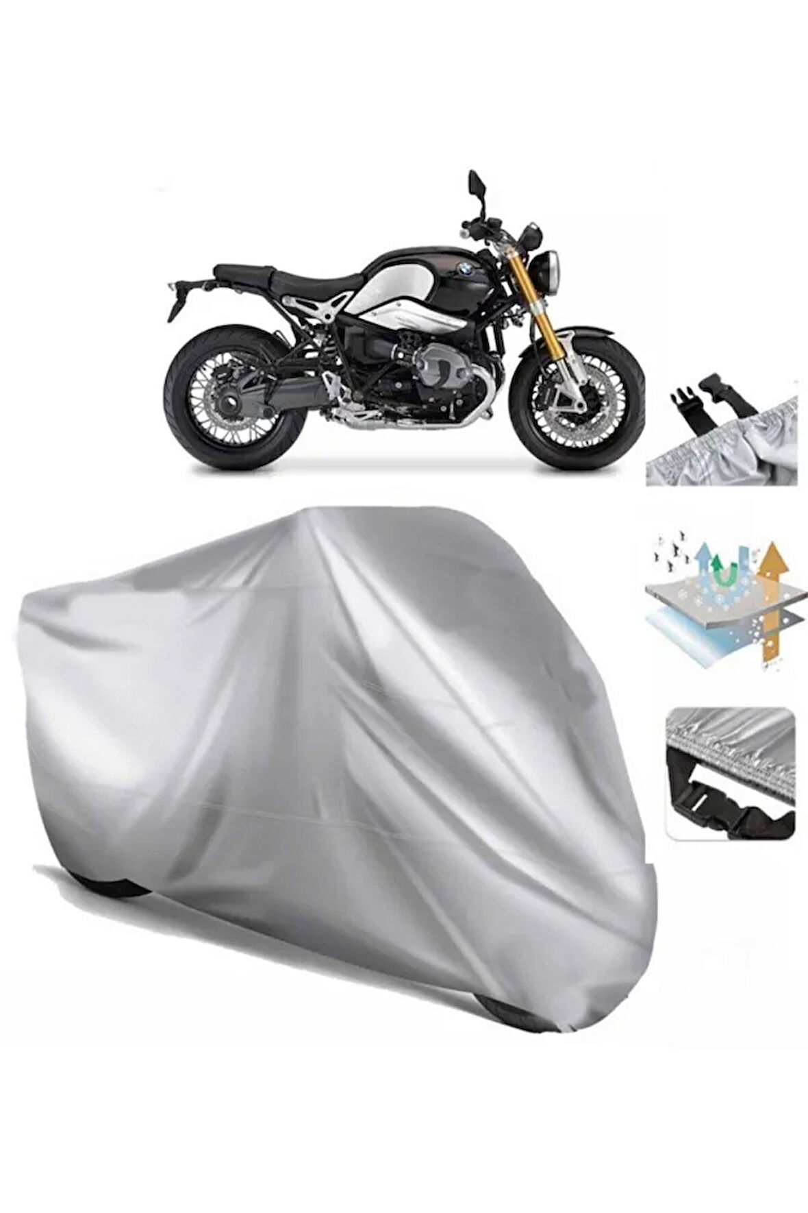 Bmw R Nine T (bağlantı Tokalı) Uyumlu SolarBlock Prime Motosiklet Brandası Örtüsü