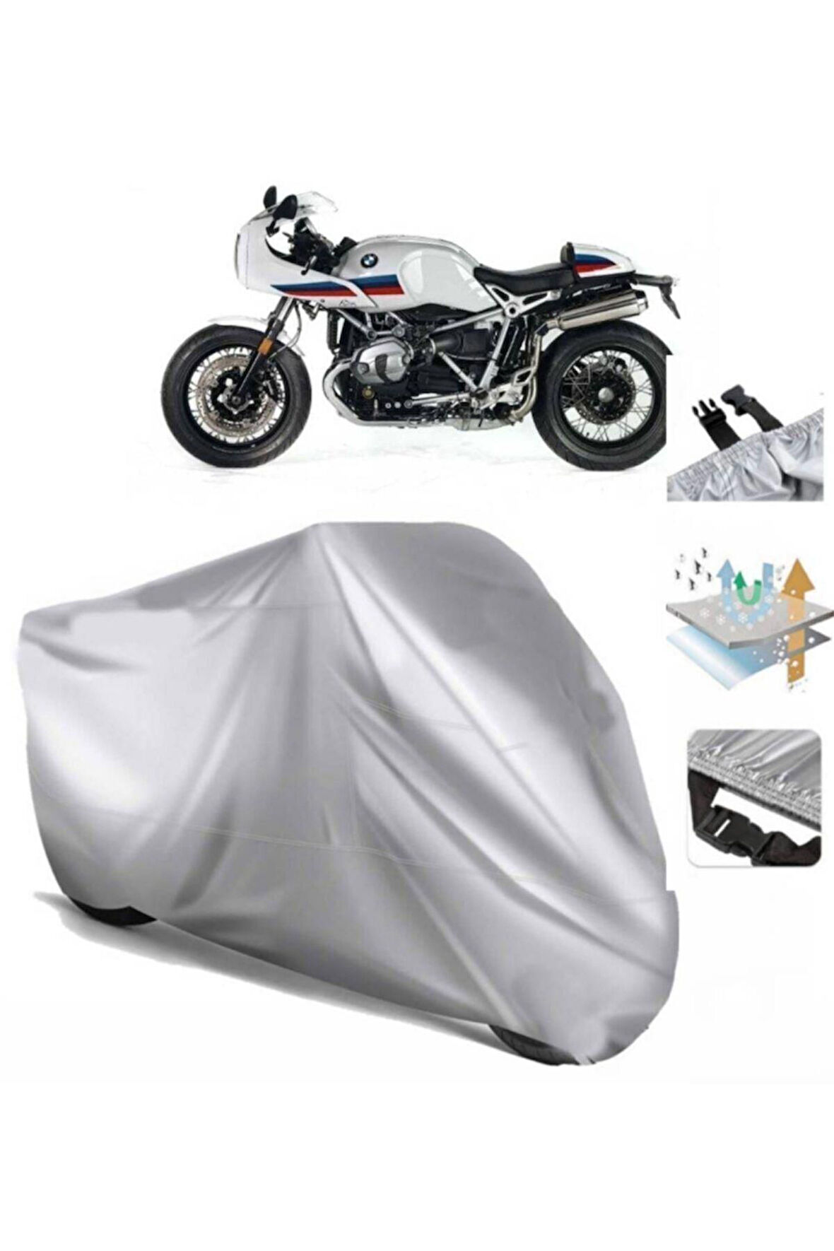 Bmw R Nine T Racer  Arka Çanta (bağlantı Tokalı) Uyumlu SolarBlock Prime Motosiklet Brandası Örtüsü