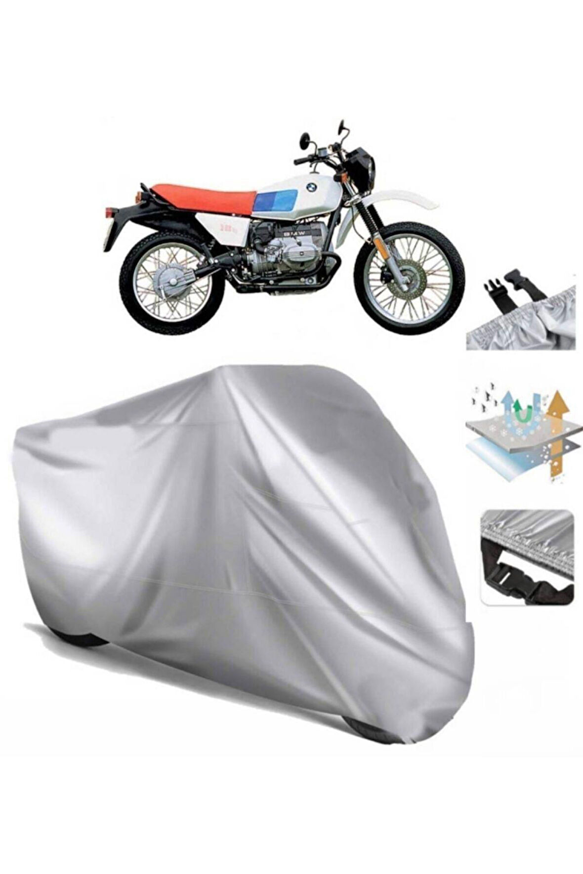 Bmw R 80 Gs (bağlantı Tokalı) Uyumlu SolarBlock Prime Motosiklet Brandası Örtüsü