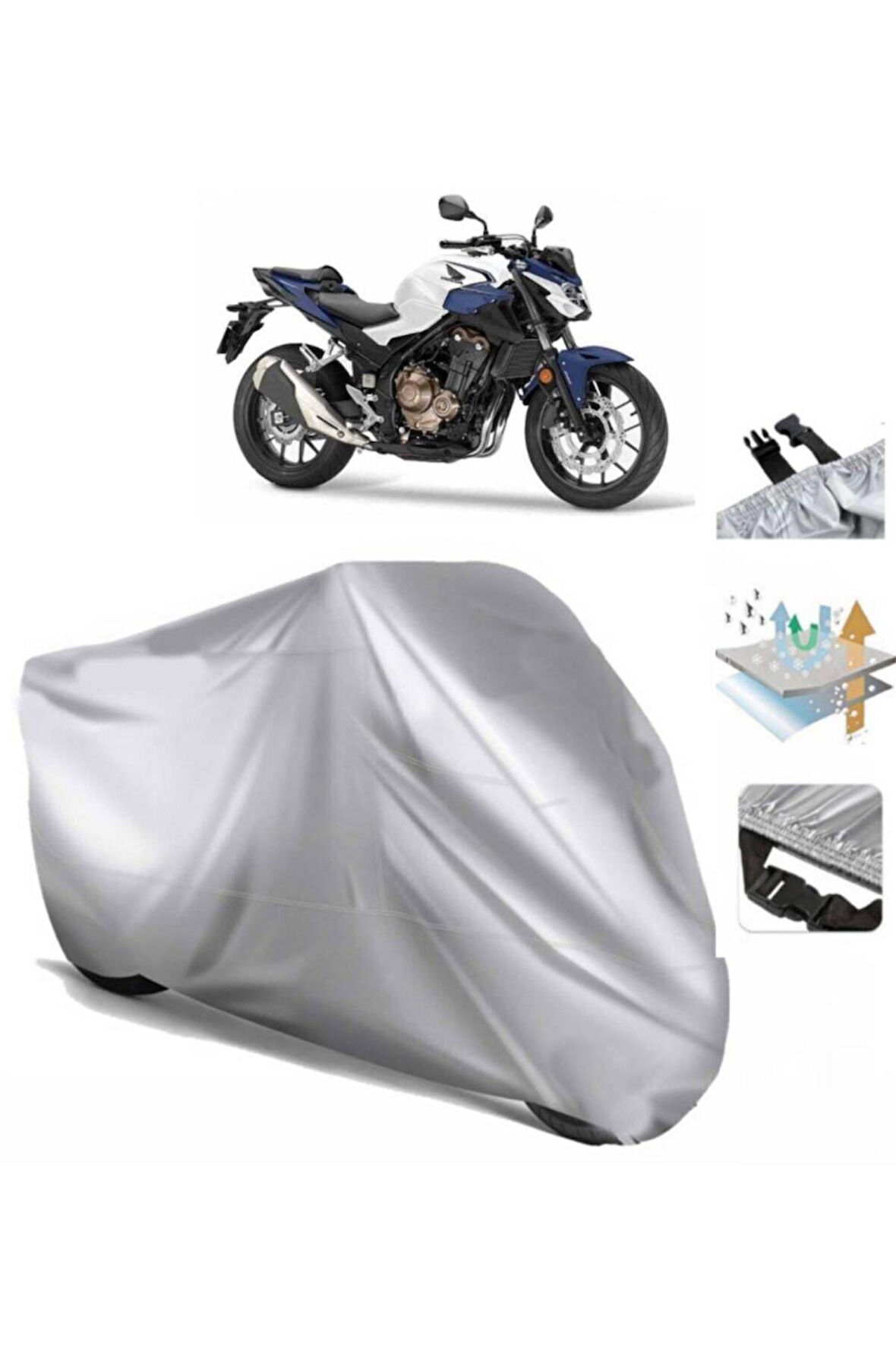 Honda Cb 500 F  Arka Çanta (bağlantı Tokalı) Uyumlu SolarBlock Prime Motosiklet Brandası Örtüsü