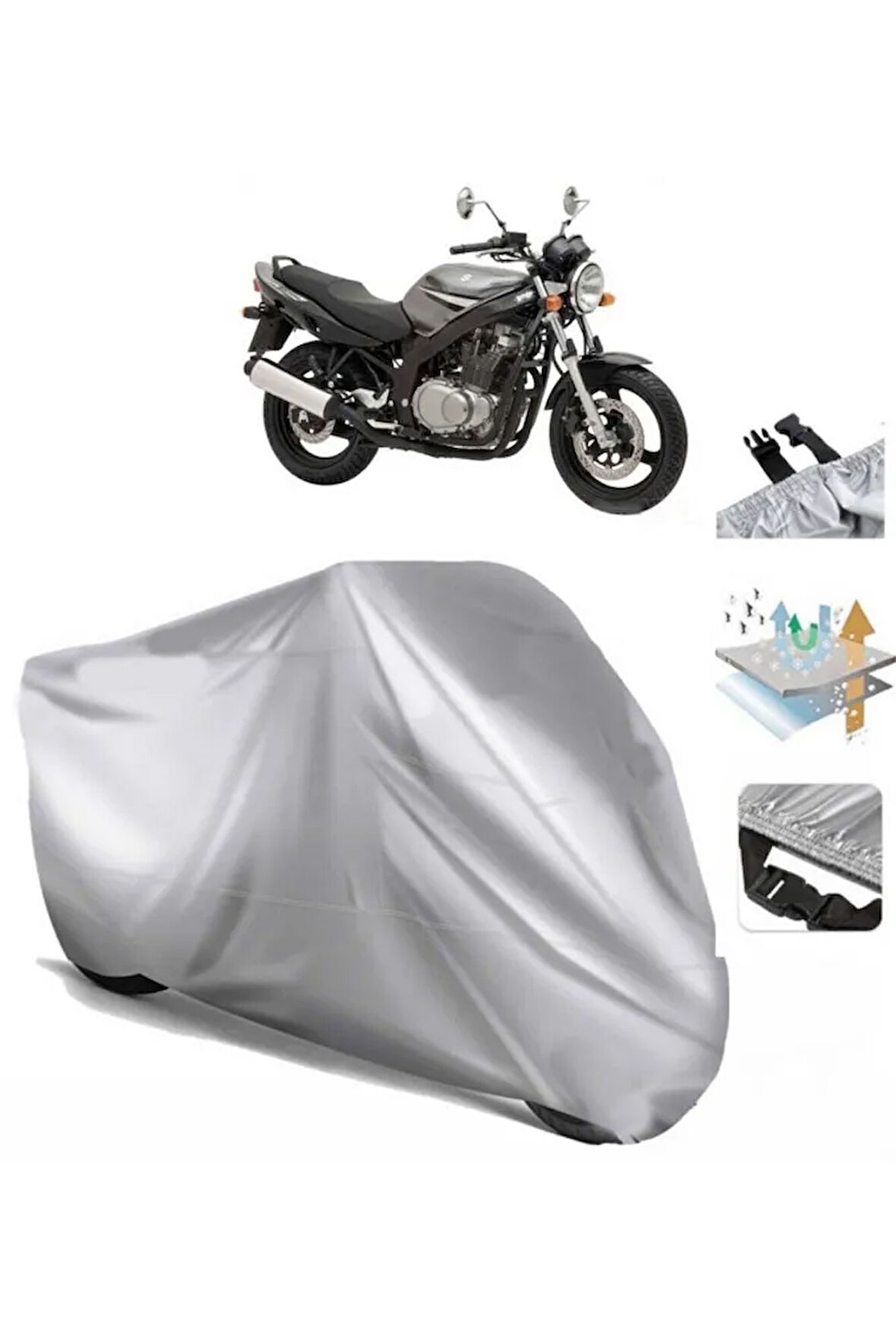 Suzuki Gs 500  Arka Çanta (bağlantı Tokalı) Uyumlu SolarBlock Prime Motosiklet Brandası Örtüsü