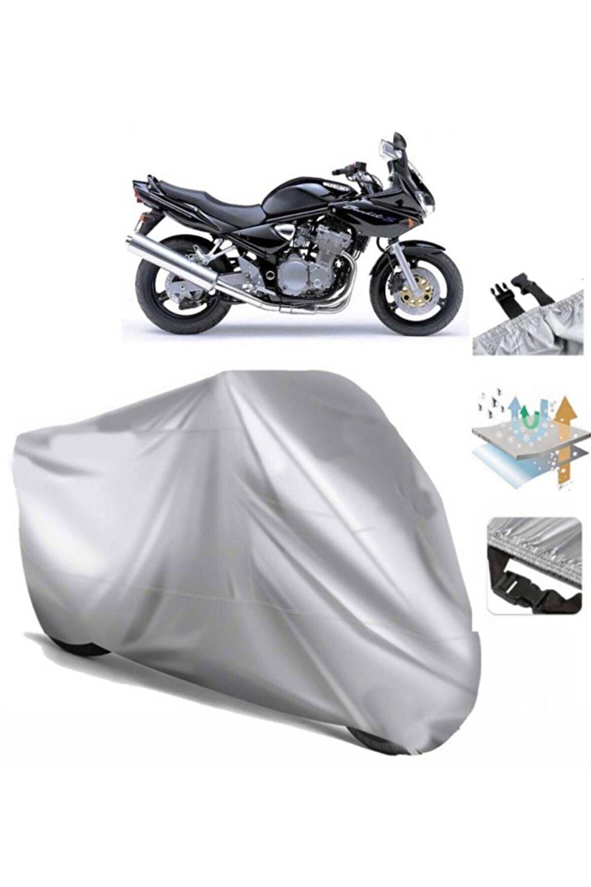 Suzuki Gsf 600 Bandit S  Arka Çanta (bağlantı Tokalı) Uyumlu SolarBlock  Motosiklet Brandası Örtüsü