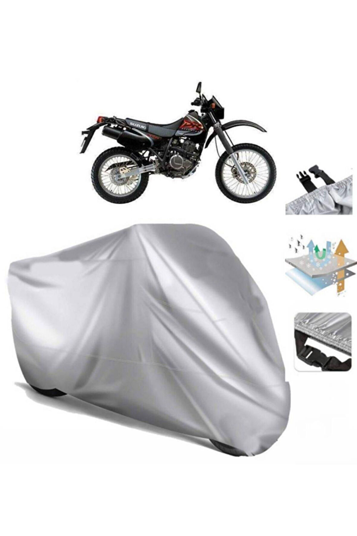 Suzuki Dr350 (bağlantı Tokalı) Uyumlu SolarBlock Prime Motosiklet Brandası Örtüsü