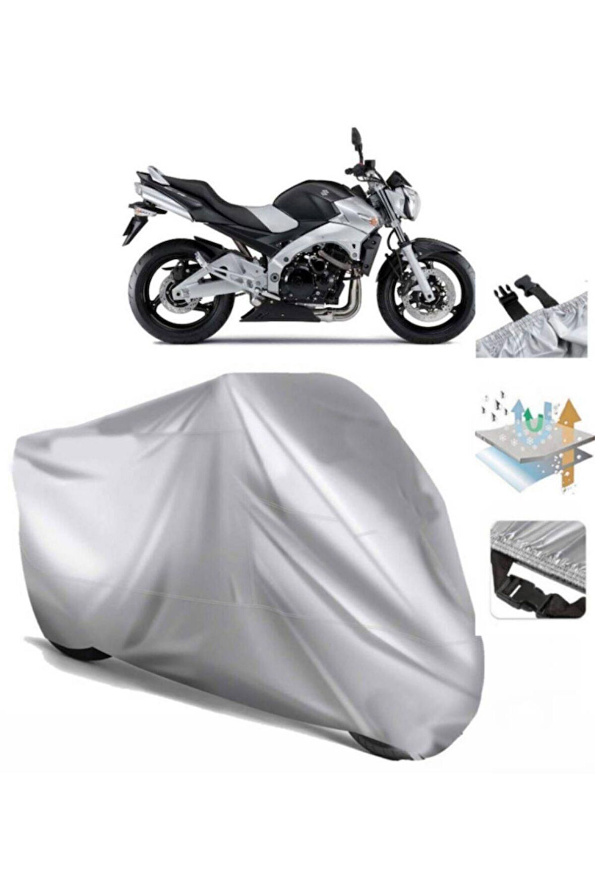 Suzuki Gsr 600 (bağlantı Tokalı) Uyumlu SolarBlock Prime Motosiklet Brandası Örtüsü