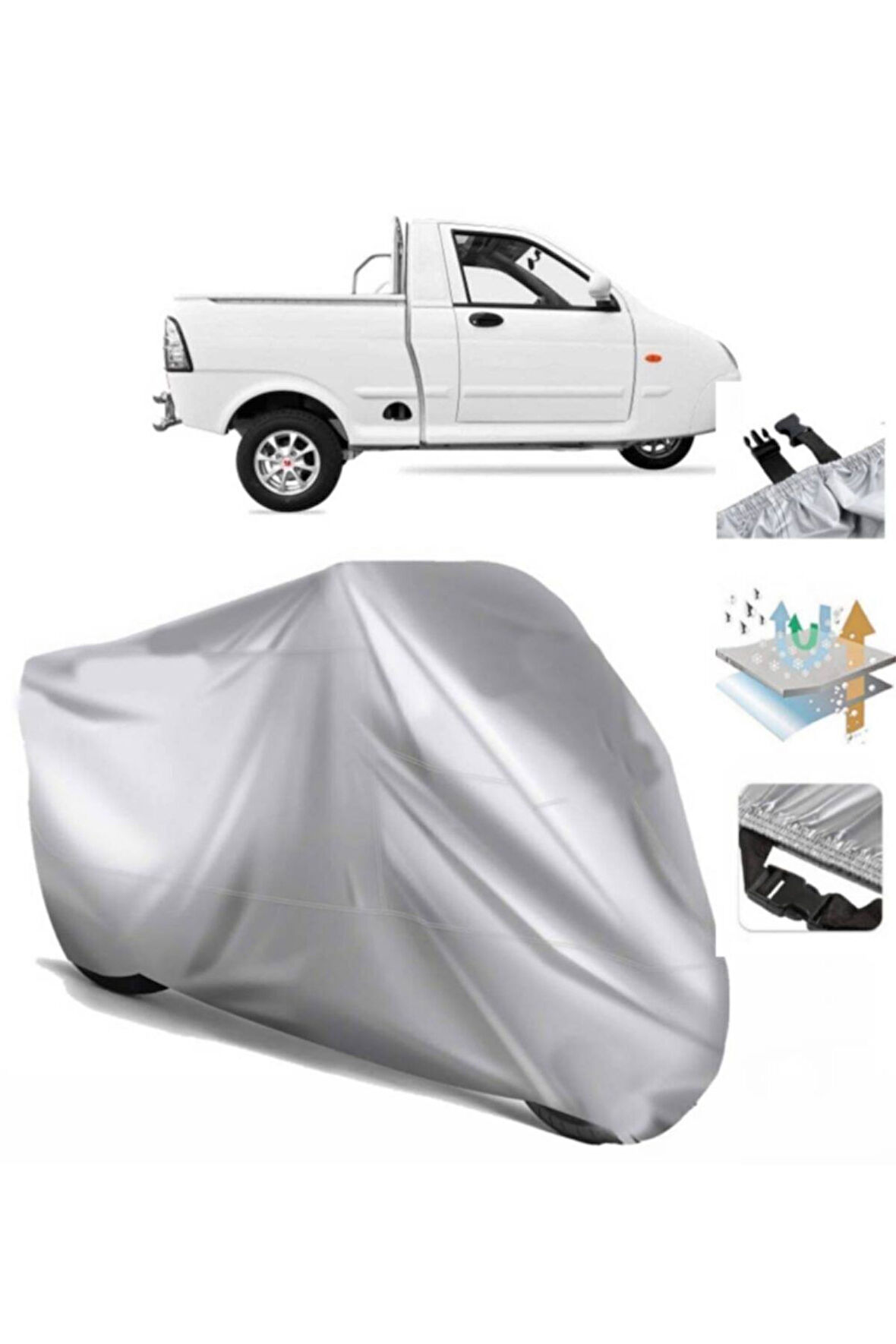 Yuki Pickup 600 (bağlantı Tokalı) Uyumlu SolarBlock Prime Motosiklet Brandası Örtüsü