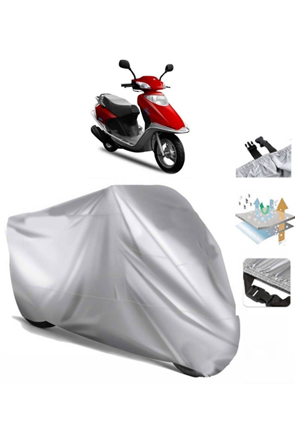 Yuki Tk50q3 Picasso 50 (bağlantı Tokalı) Uyumlu SolarBlock Prime Motosiklet Brandası Örtüsü