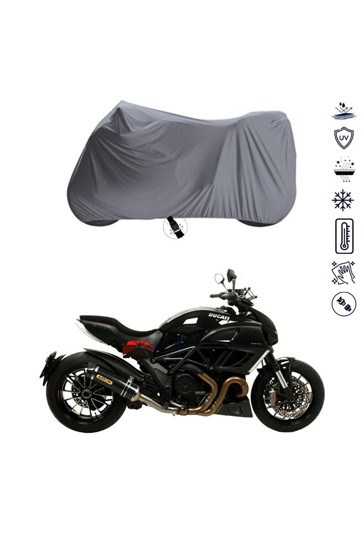 Ducati Diavel Titanium Çantalı  Bağlantı Tokalı  Uyumlu SolarBlock Prime Motosiklet Brandası Örtüsü