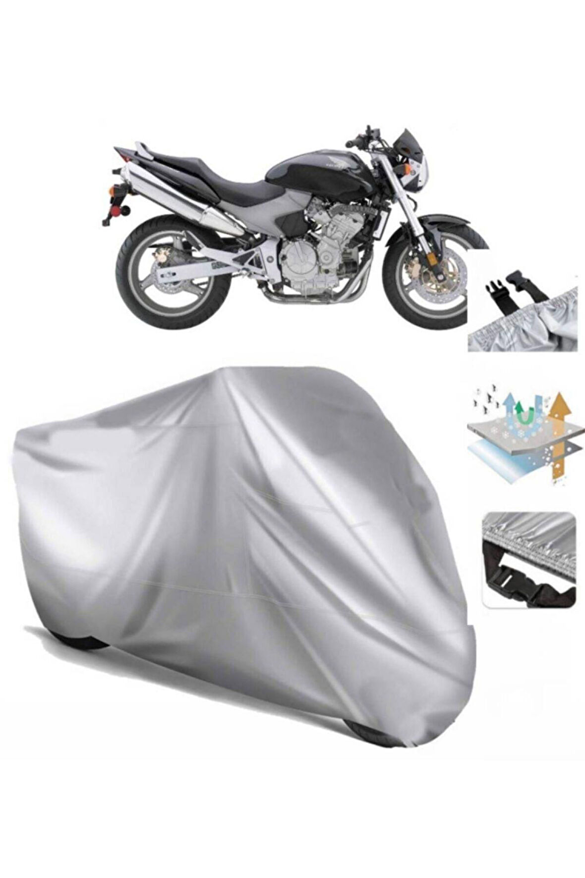 Honda Cb 600 F Hornet (bağlantı Tokalı) Uyumlu SolarBlock Prime Motosiklet Brandası Örtüsü