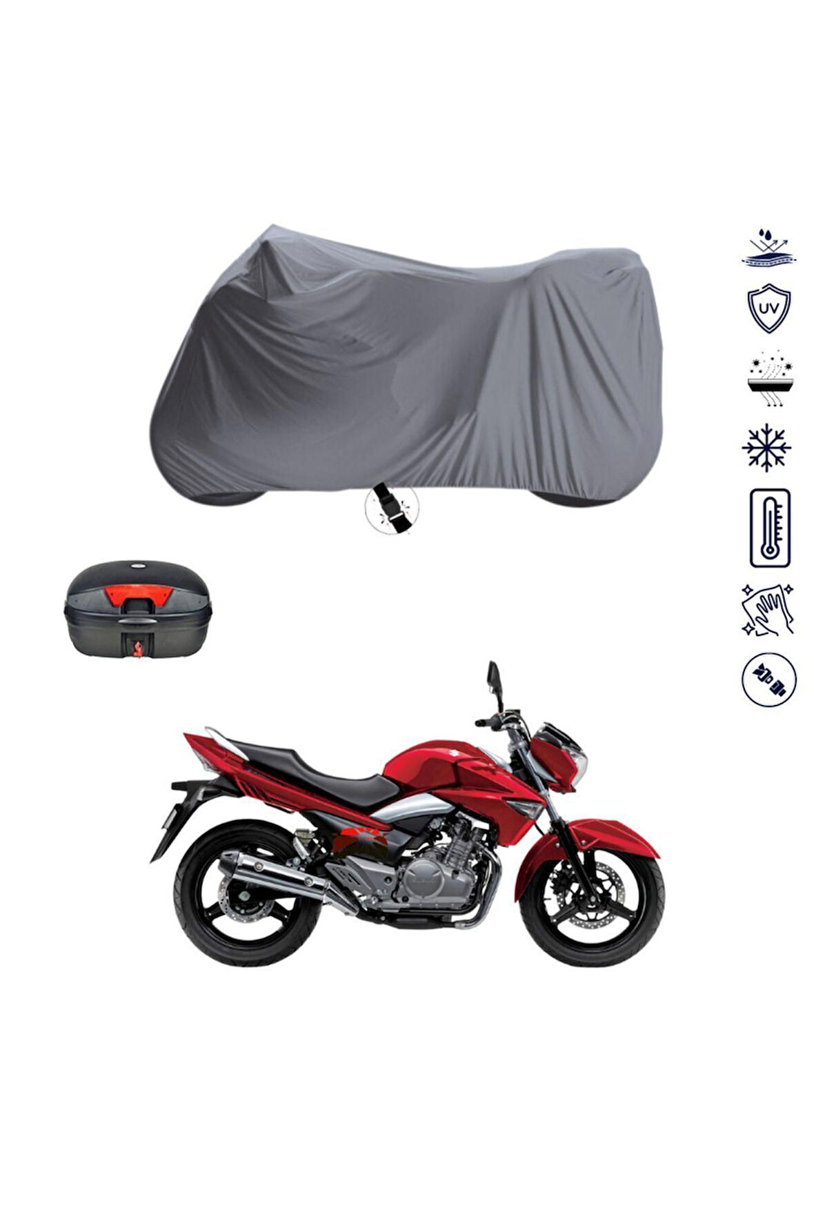 Suziki GW250 Inazuma Çantalı  Bağlantı Tokalı  Uyumlu SolarBlock Prime Motosiklet Brandası Örtüsü