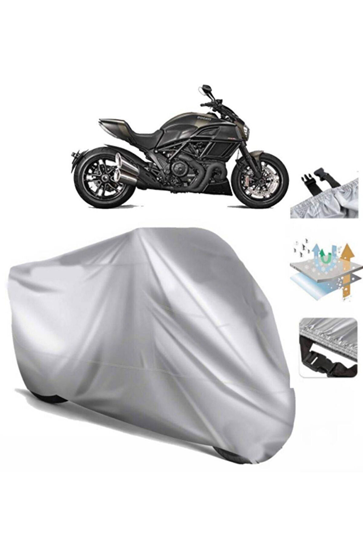 Ducati Diavel Dark (bağlantı Tokalı) Uyumlu SolarBlock Prime Motosiklet Brandası Örtüsü