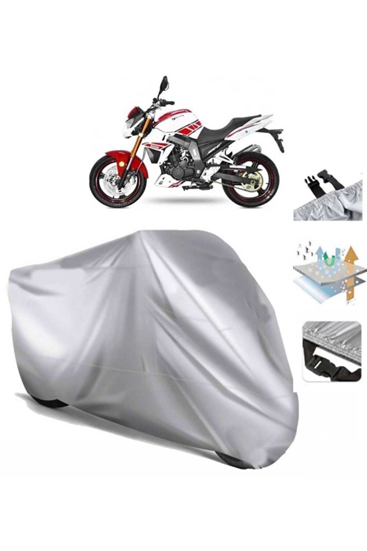 Yuki Nt-250 Naked (bağlantı Tokalı) Uyumlu SolarBlock Prime Motosiklet Brandası Örtüsü