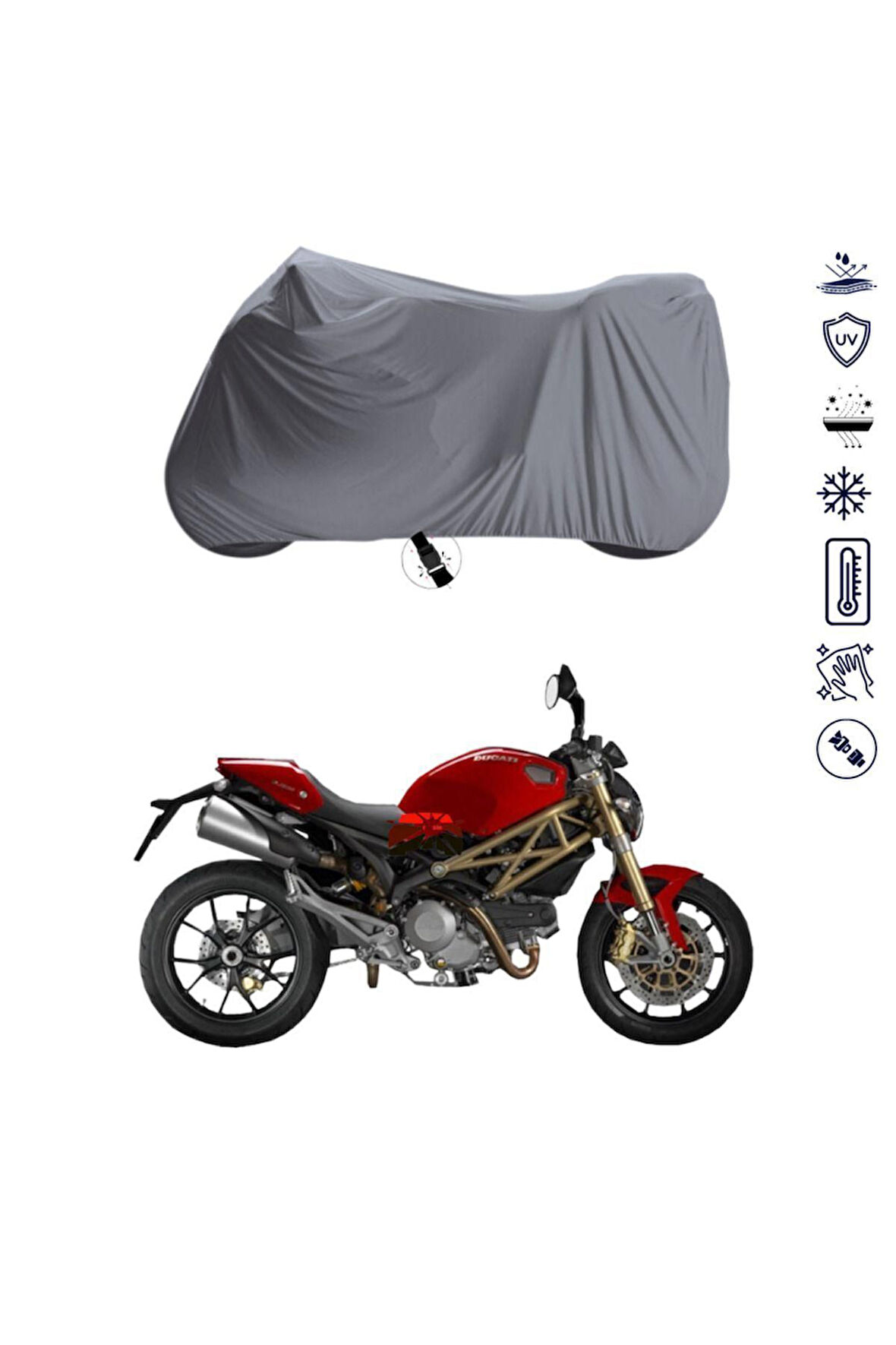 Ducati 796 Çantalı  Bağlantı Tokalı  Uyumlu SolarBlock Prime Motosiklet Brandası Örtüsü