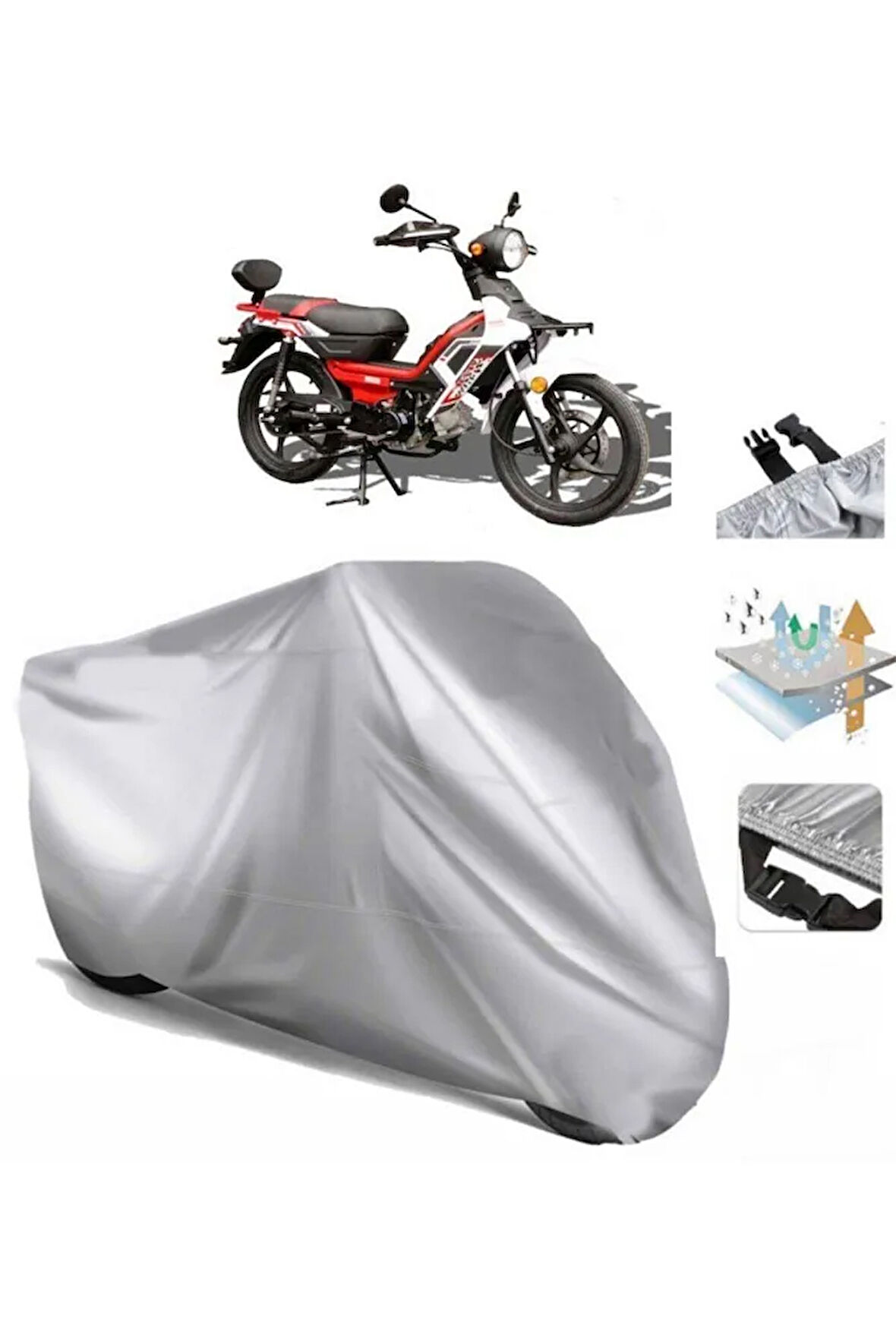 Altai Tank 50 (BAĞLANTI TOKALI) Uyumlu Solarblock Prime Motosiklet Brandası Örtüsü