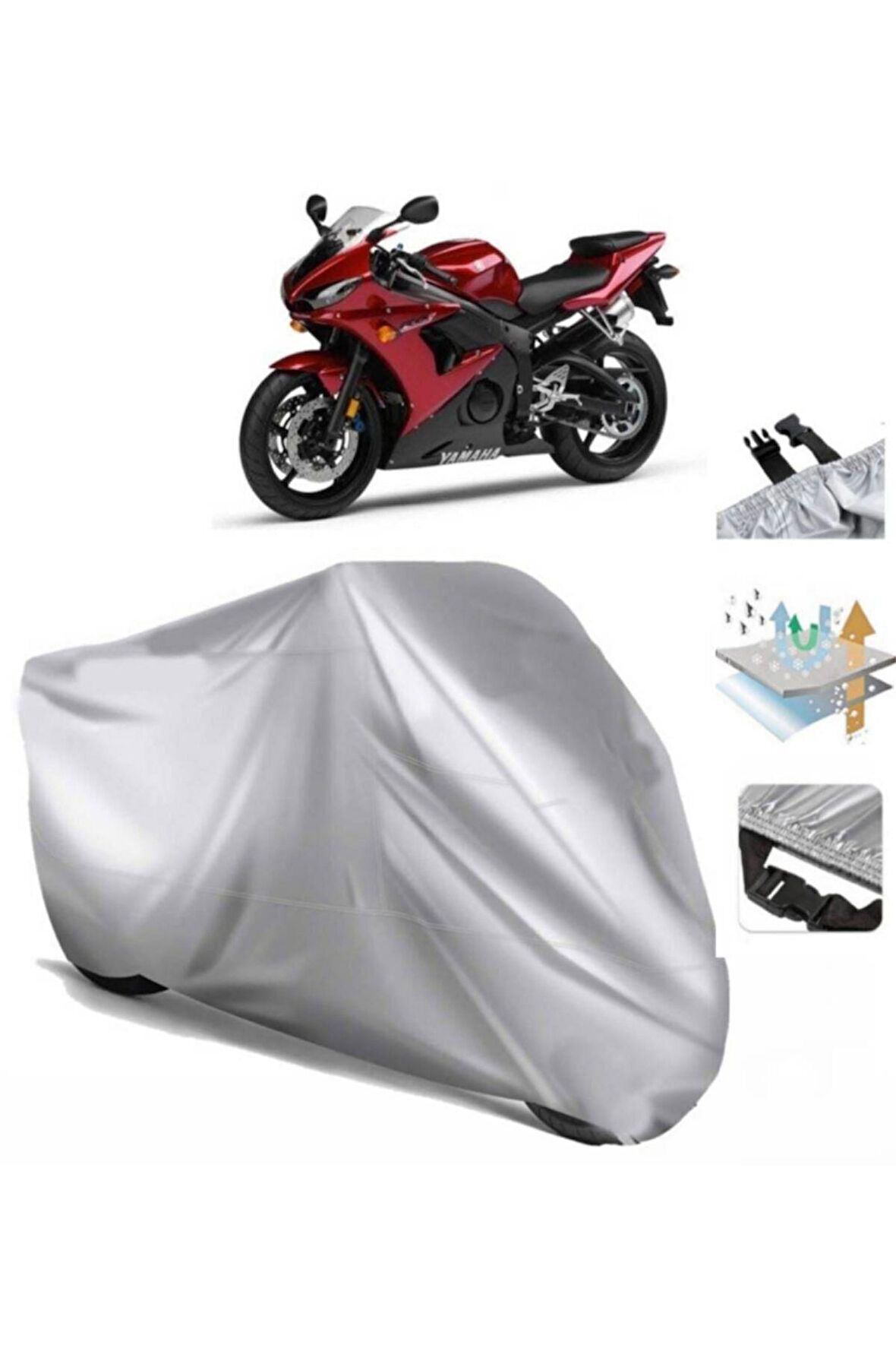 Yamaha Yzf R6s  Arka Çanta (bağlantı Tokalı) Uyumlu SolarBlock Prime Motosiklet Brandası Örtüsü