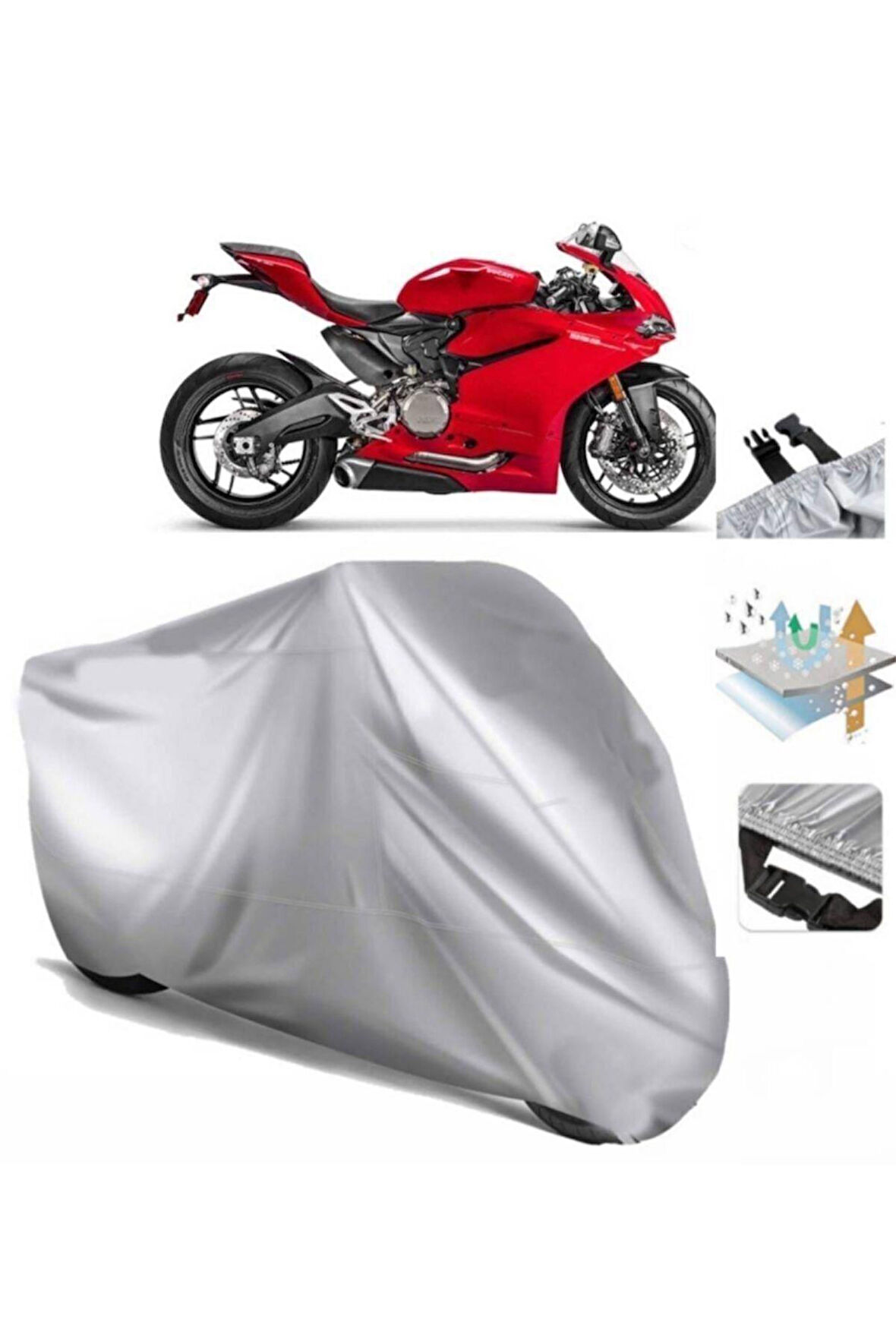 Ducati Panigale 1199  Arka Çanta (bağlantı Tokalı) Uyumlu SolarBlock  Motosiklet Brandası Örtüsü