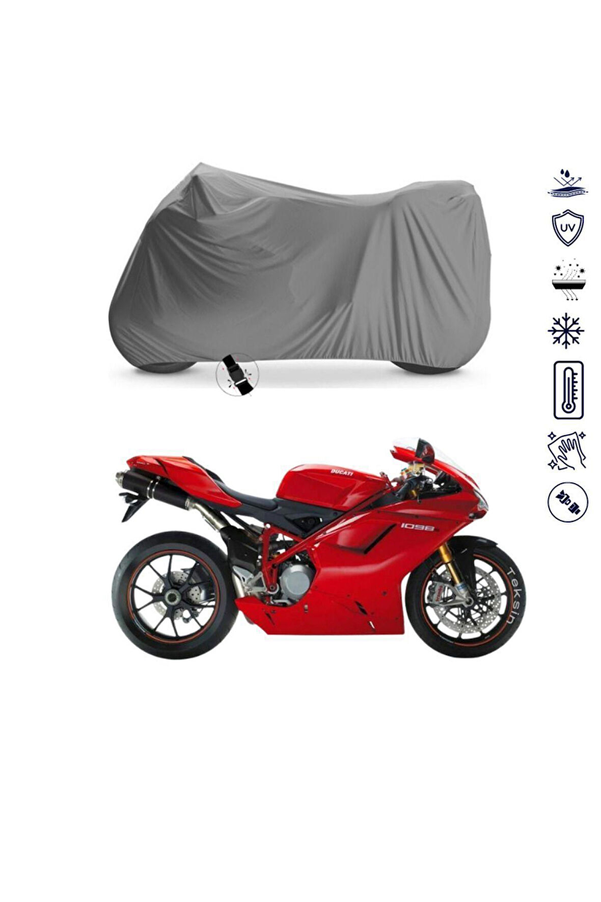 Ducati 1098  Bağlantı Tokalı  Uyumlu SolarBlock Prime Motosiklet Brandası Örtüsü