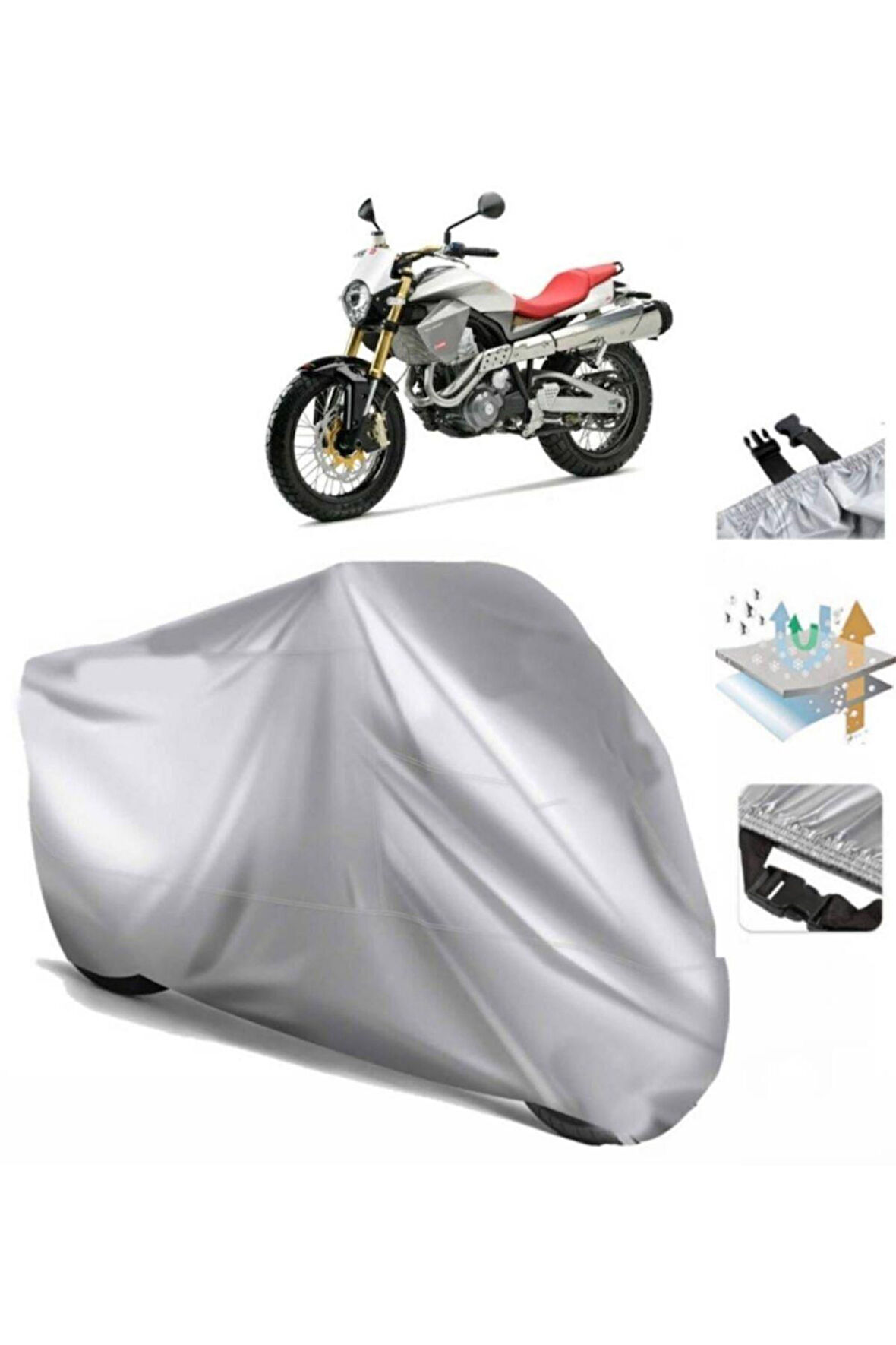 Derbi Mulhacen 659  Arka Çanta (bağlantı Tokalı) Uyumlu SolarBlock Prime Motosiklet Brandası Örtüsü