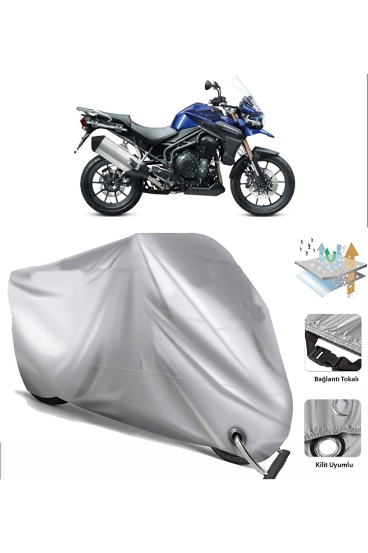 Triumph Tiger Explorer 1200  Arka Çanta (bağlantı Tokalı) Uyumlu SolarBlock  Motosiklet Brandası