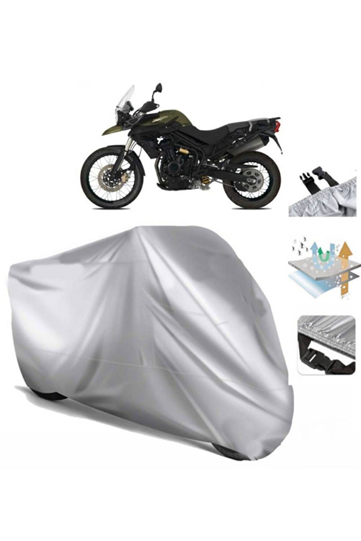 Triumph Tiger 800 Xc  Arka Çanta (bağlantı Tokalı) Uyumlu SolarBlock  Motosiklet Brandası Örtüsü