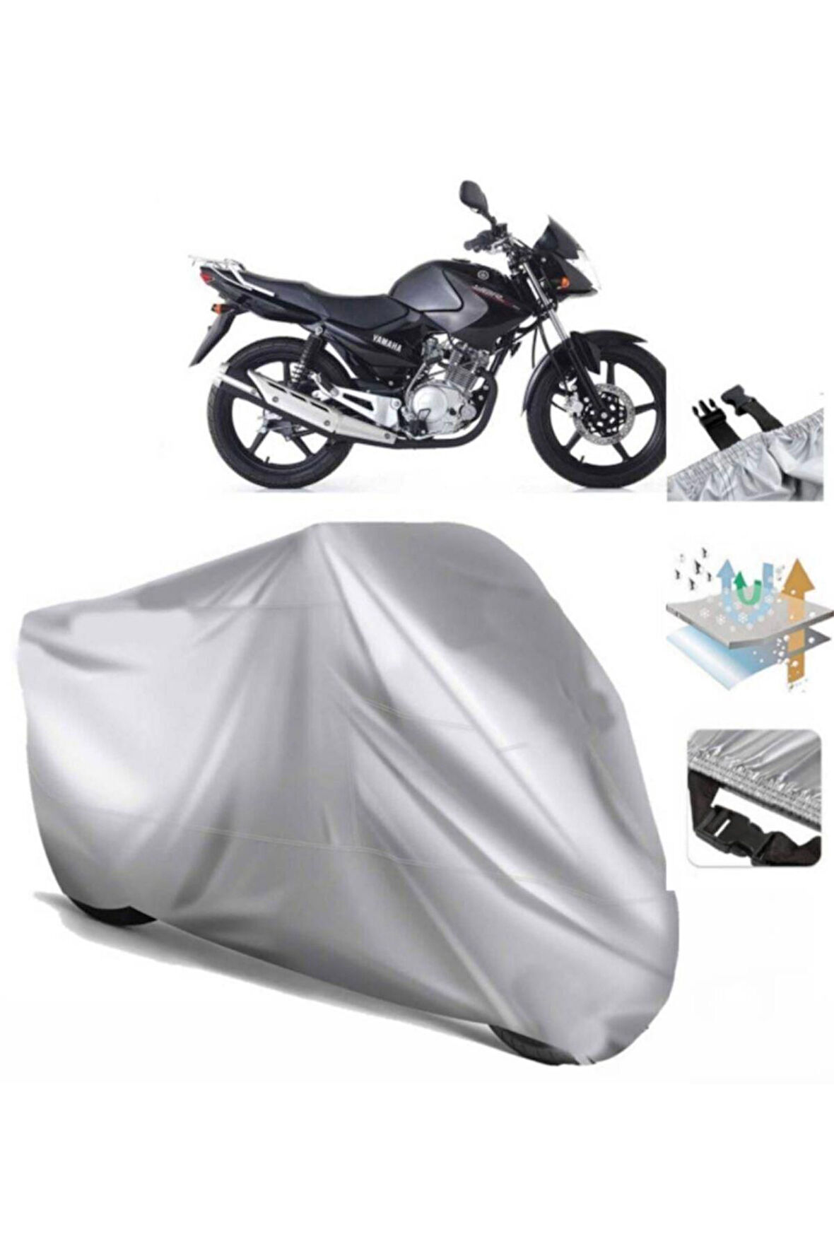 Yamaha Ybr 125  Arka Çanta (bağlantı Tokalı) Uyumlu SolarBlock Prime Motosiklet Brandası Örtüsü