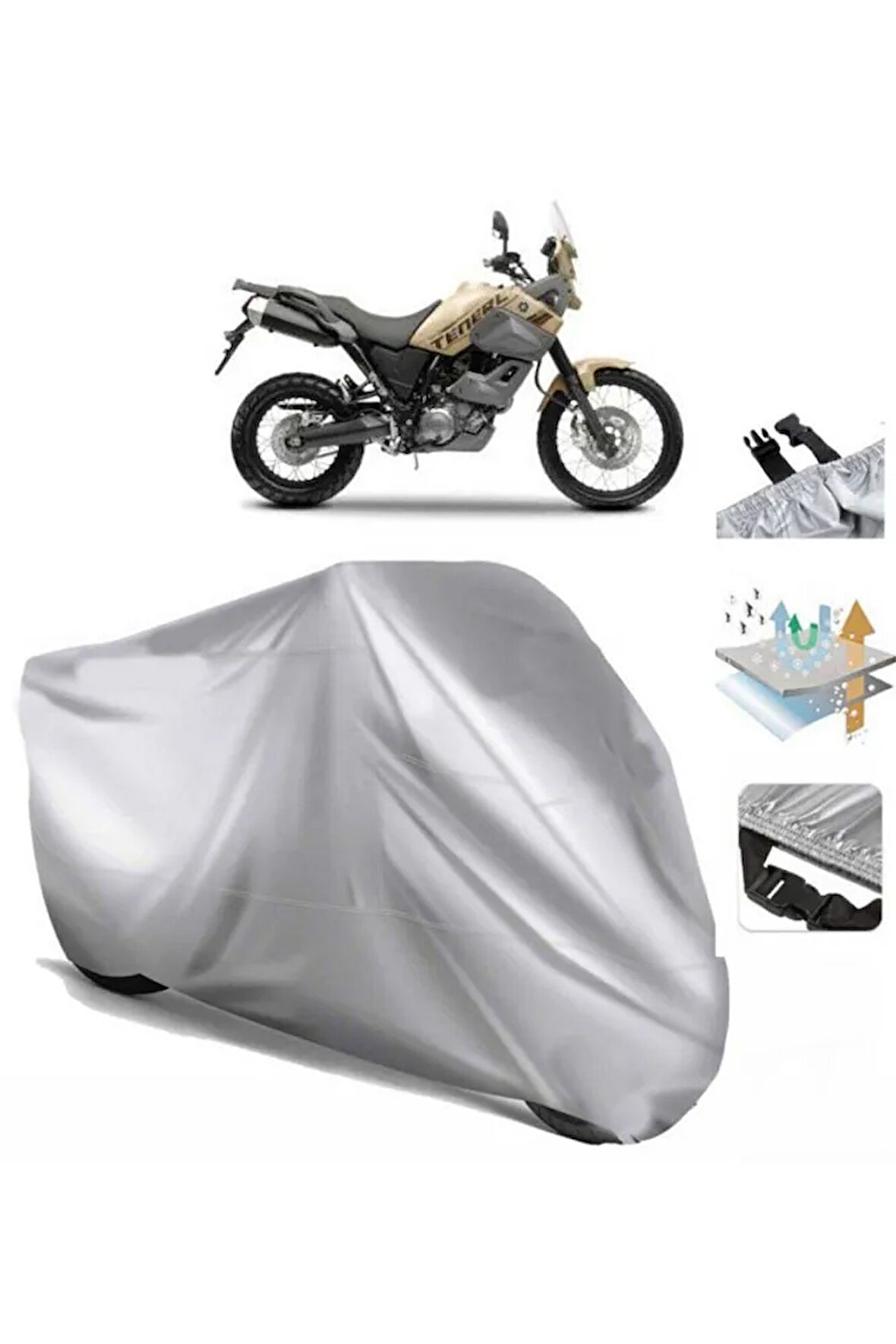 Yamaha Xtz 660z Tenere  Arka Çanta (bağlantı Tokalı) Uyumlu SolarBlock  Motosiklet Brandası Örtüsü