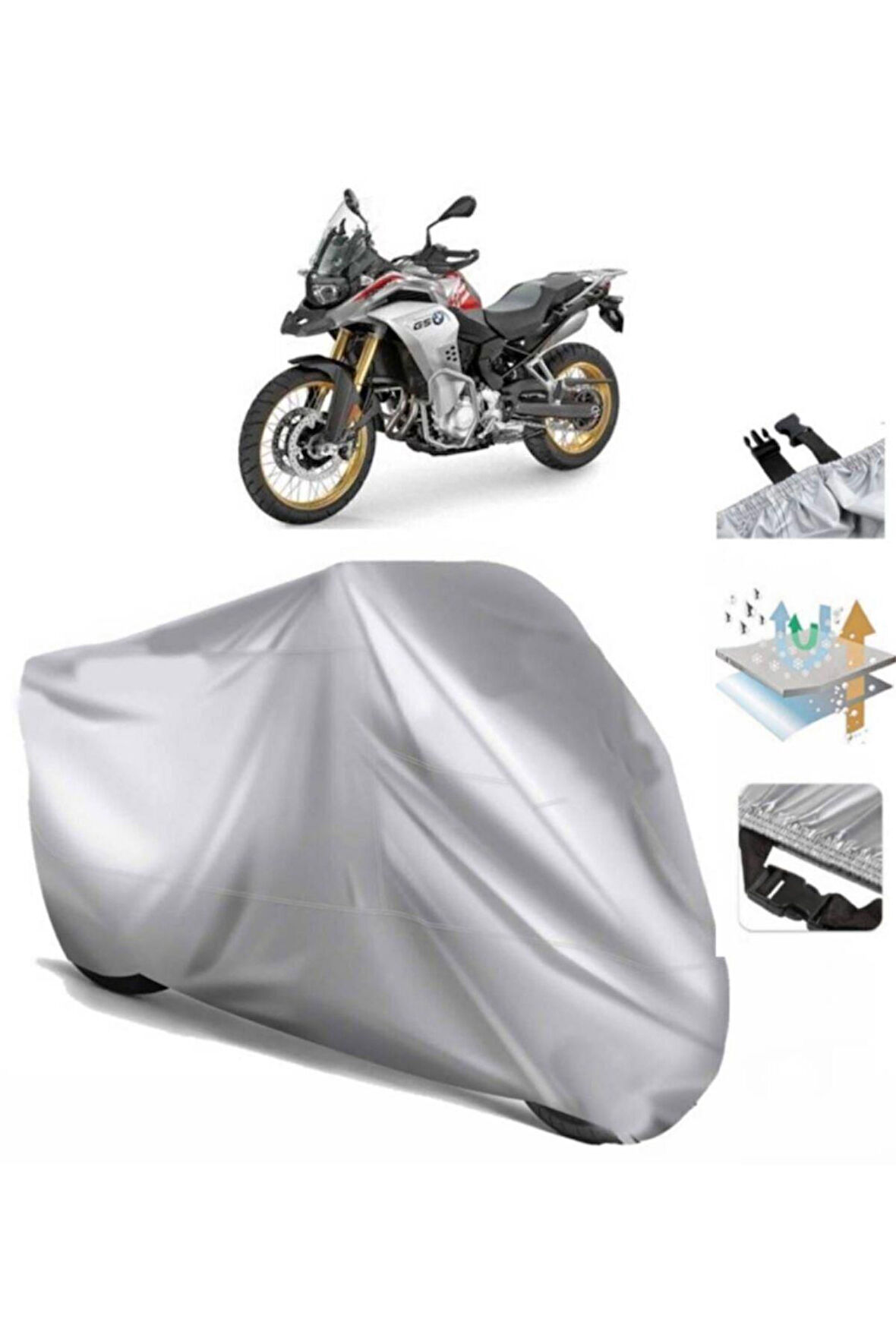 Bmw F 850 Gs  Arka Çanta (bağlantı Tokalı) Uyumlu SolarBlock Prime Motosiklet Brandası Örtüsü