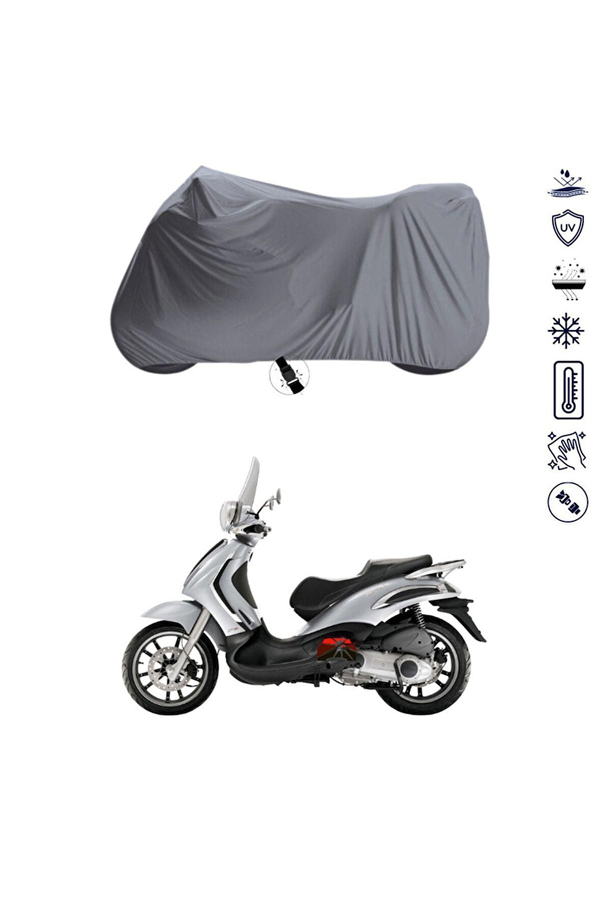 Piaggio Beverly 250 Bağlantı Tokalı  Uyumlu SolarBlock Prime Motosiklet Brandası Örtüsü