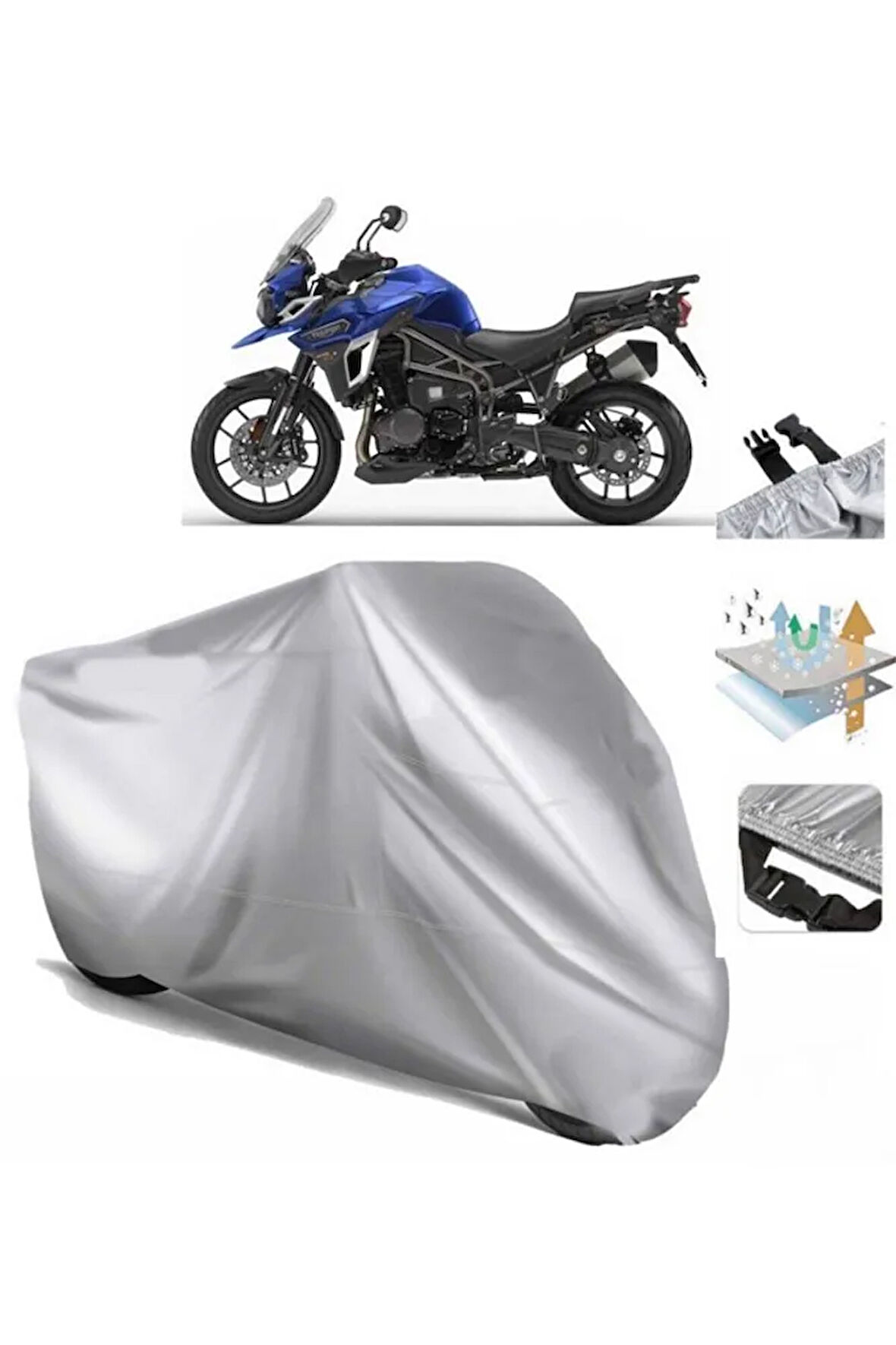 Triumph Tiger Explorer Xrx (bağlantı Tokalı) Uyumlu SolarBlock Prime Motosiklet Brandası Örtüsü