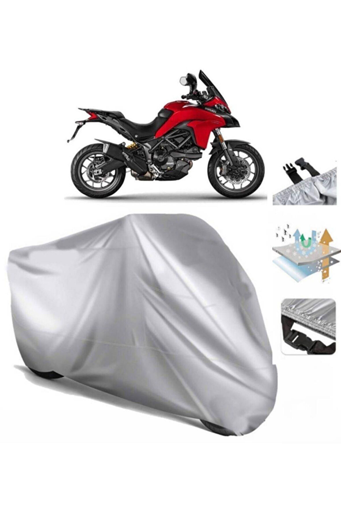 Ducati Multistrada 950 (bağlantı Tokalı) Uyumlu SolarBlock Prime Motosiklet Brandası Örtüsü