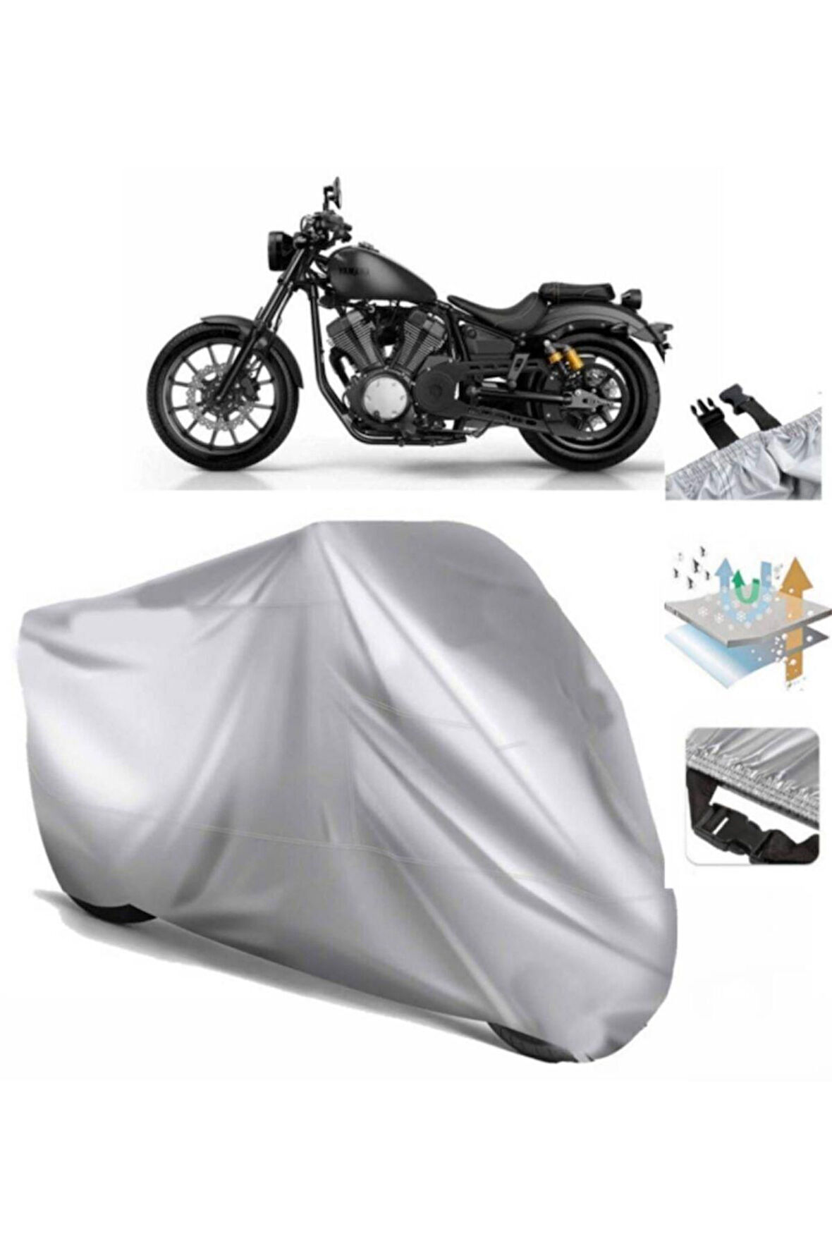 Yamaha Xv950r (bağlantı Tokalı) Uyumlu SolarBlock Prime Motosiklet Brandası Örtüsü