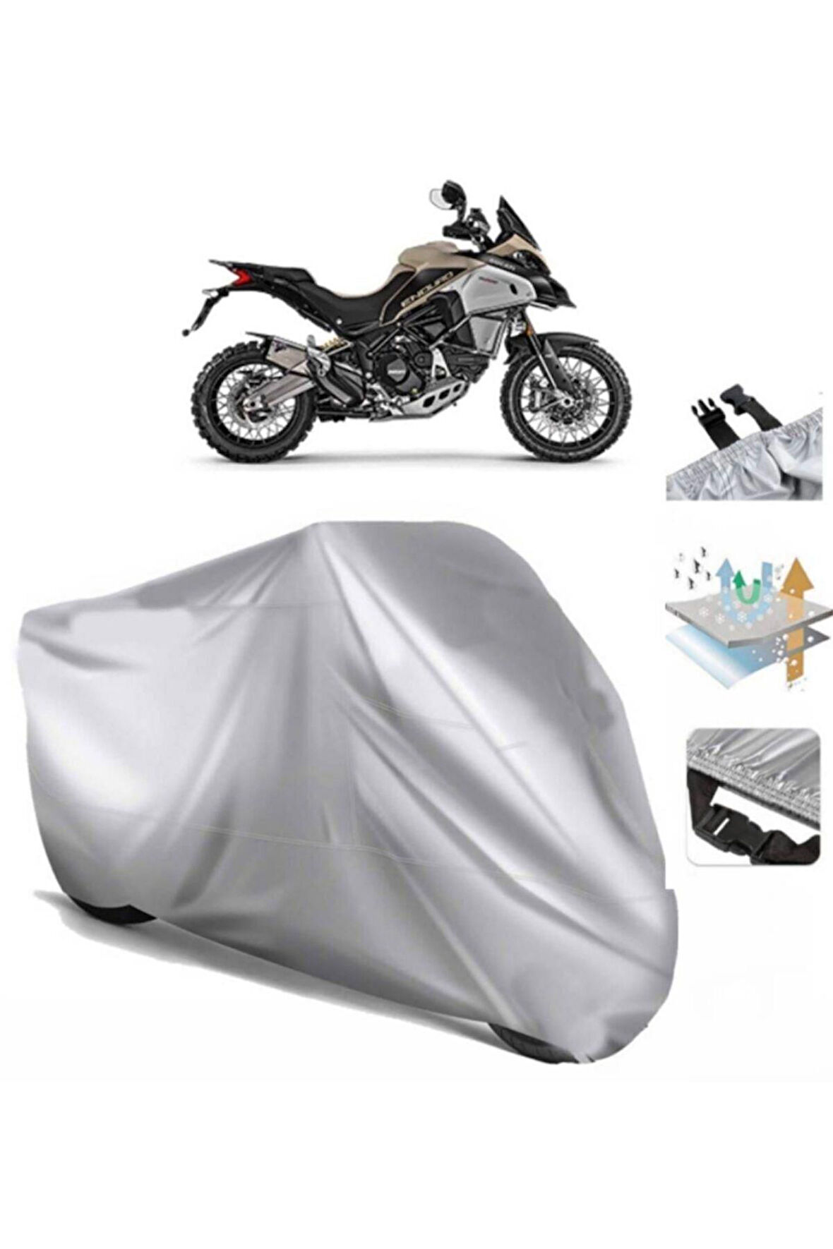 Ducati Multistrada 1200 Enduro Pro  Arka Çanta (bağlantı Tokalı) Uyumlu SolarBlock  Branda