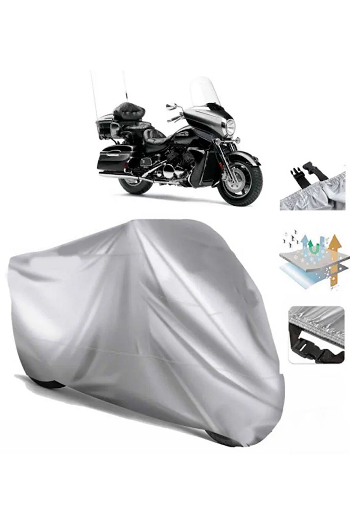 Yamaha Venture Royal  Arka Çanta (bağlantı Tokalı) Uyumlu SolarBlock  Motosiklet Brandası Örtüsü